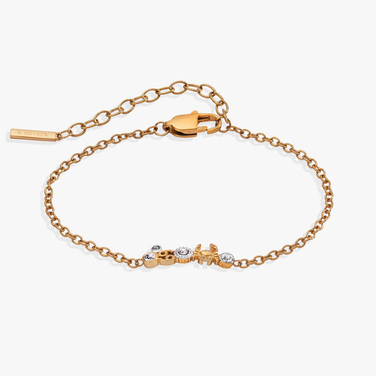 Cancer Symbol Inline Bracelet Two Tone - Stainless Steel