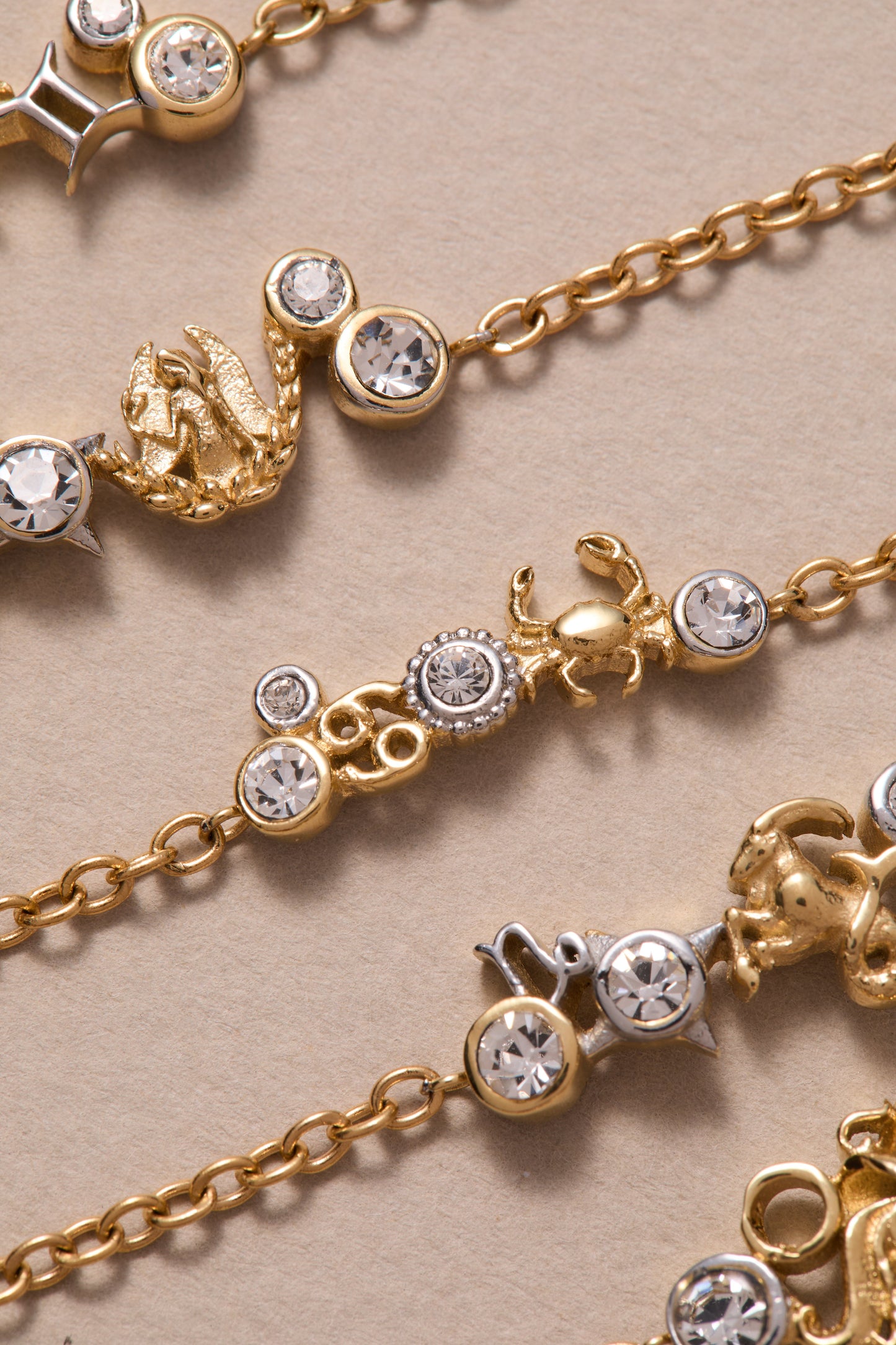 Cancer Symbol Inline Bracelet Two Tone - Stainless Steel