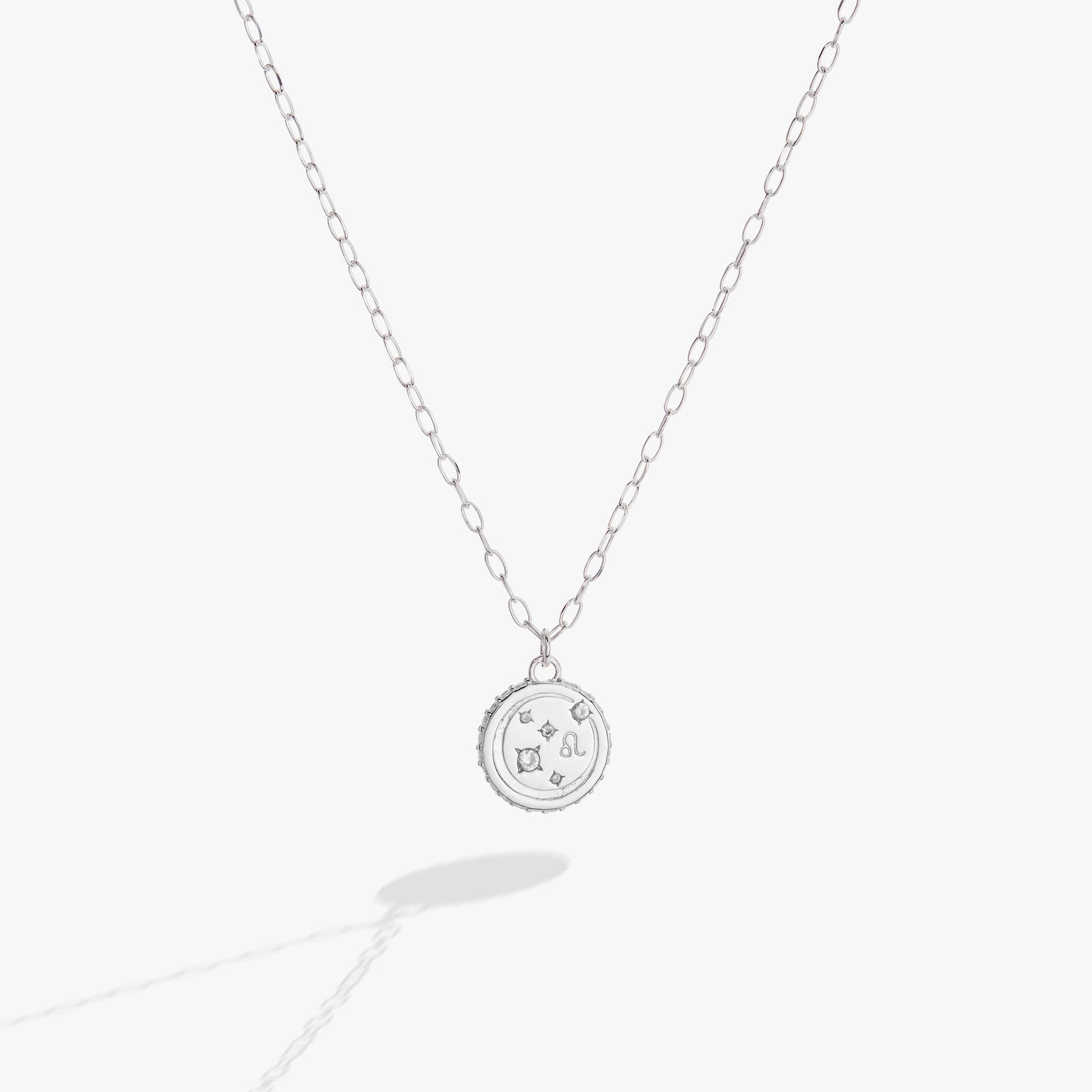 Leo Zodiac Precious Necklace Sterling Silver