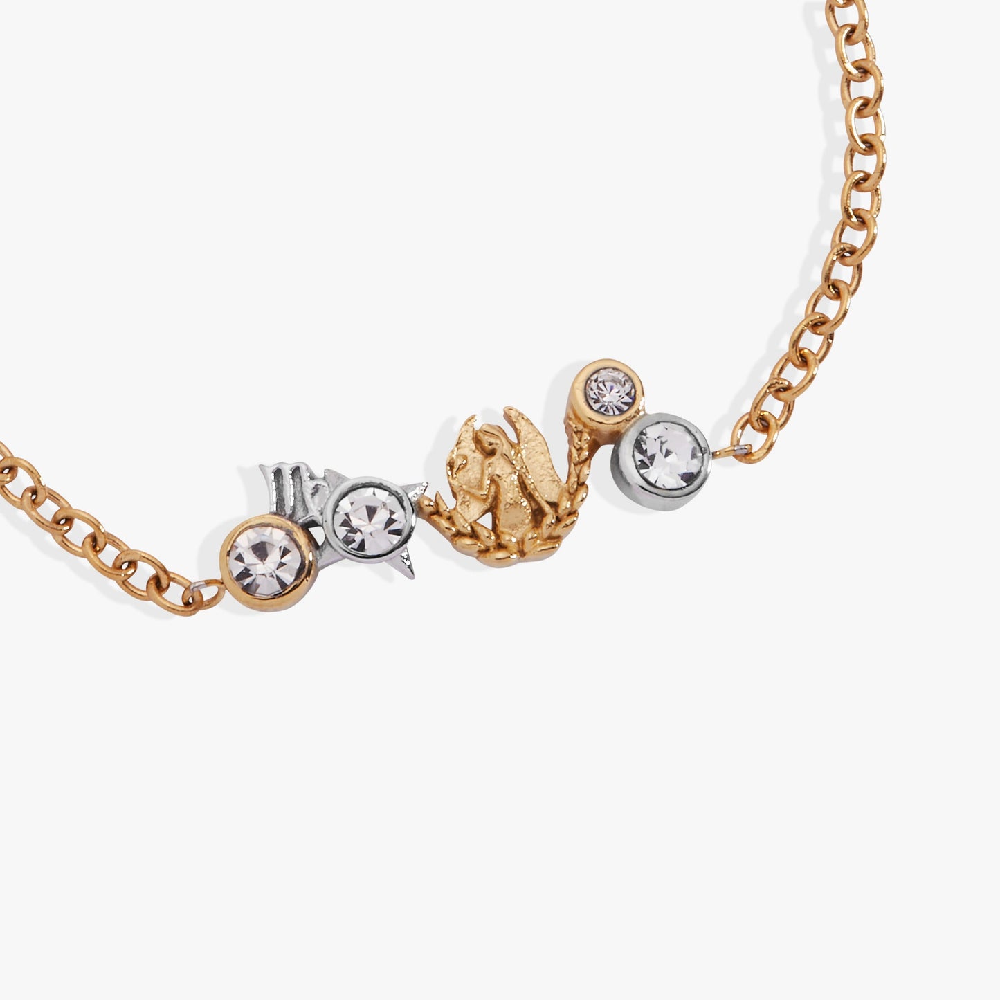 Virgo Symbol Inline Bracelet Two Tone - Stainless Steel