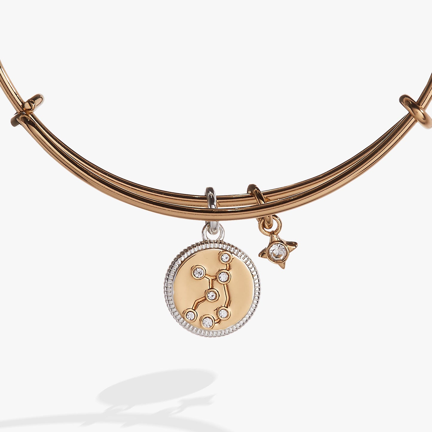 Virgo Zodiac Charm Bangle Two Tone