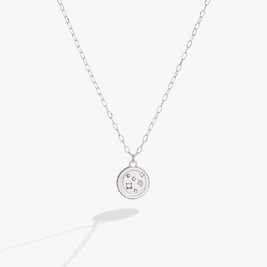 Virgo Zodiac Precious Necklace Sterling Silver