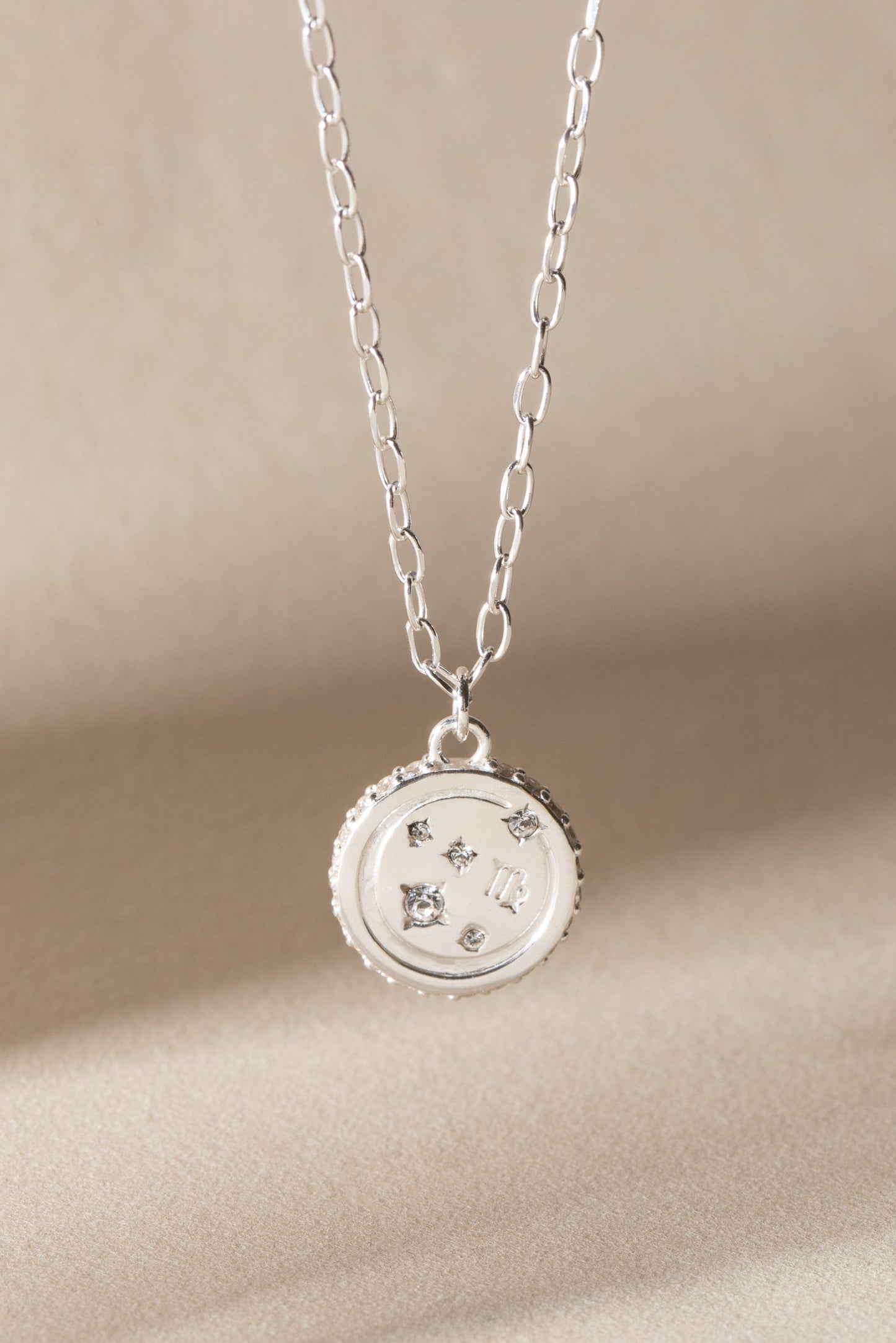 Virgo Zodiac Precious Necklace Sterling Silver