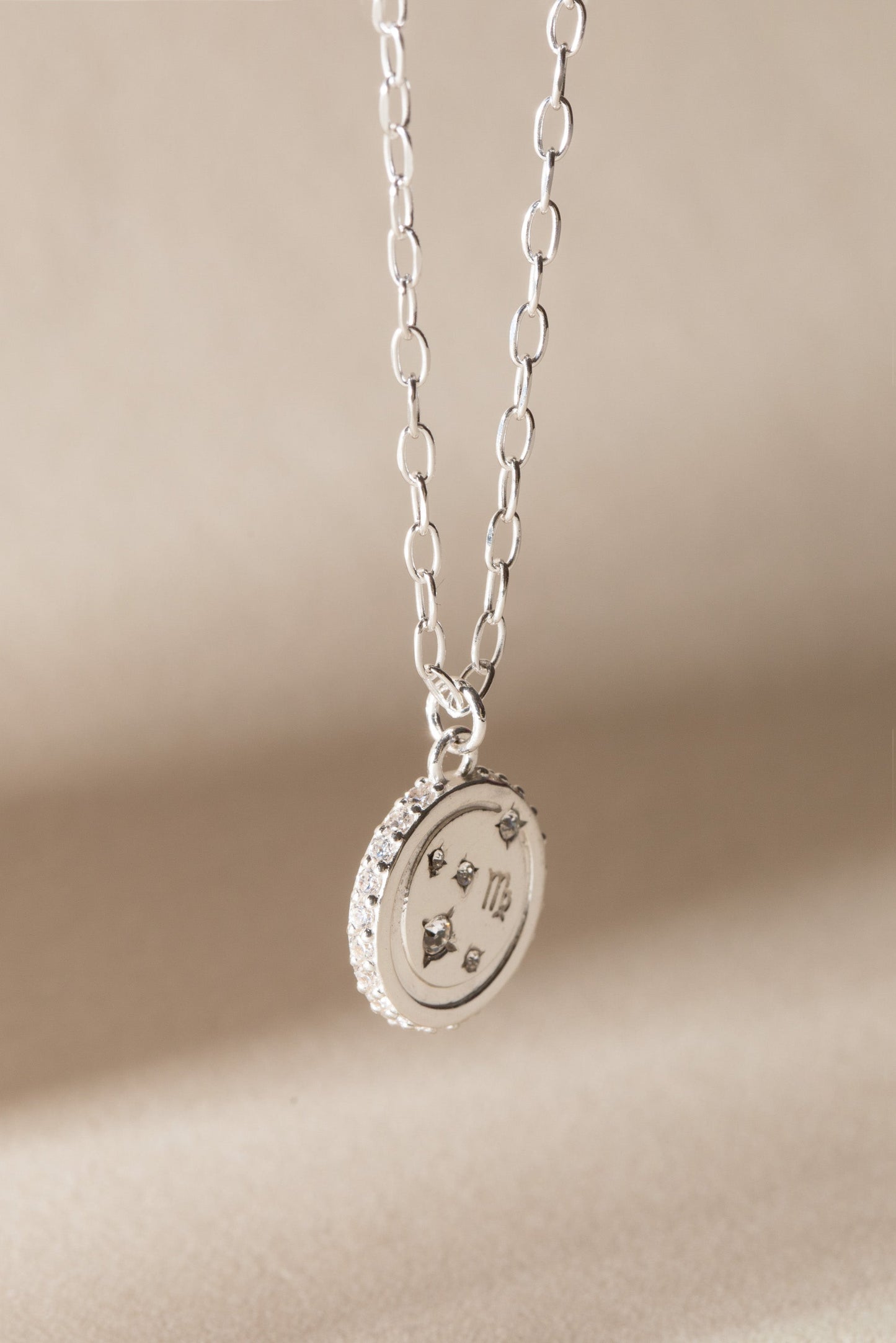 Virgo Zodiac Precious Necklace Sterling Silver
