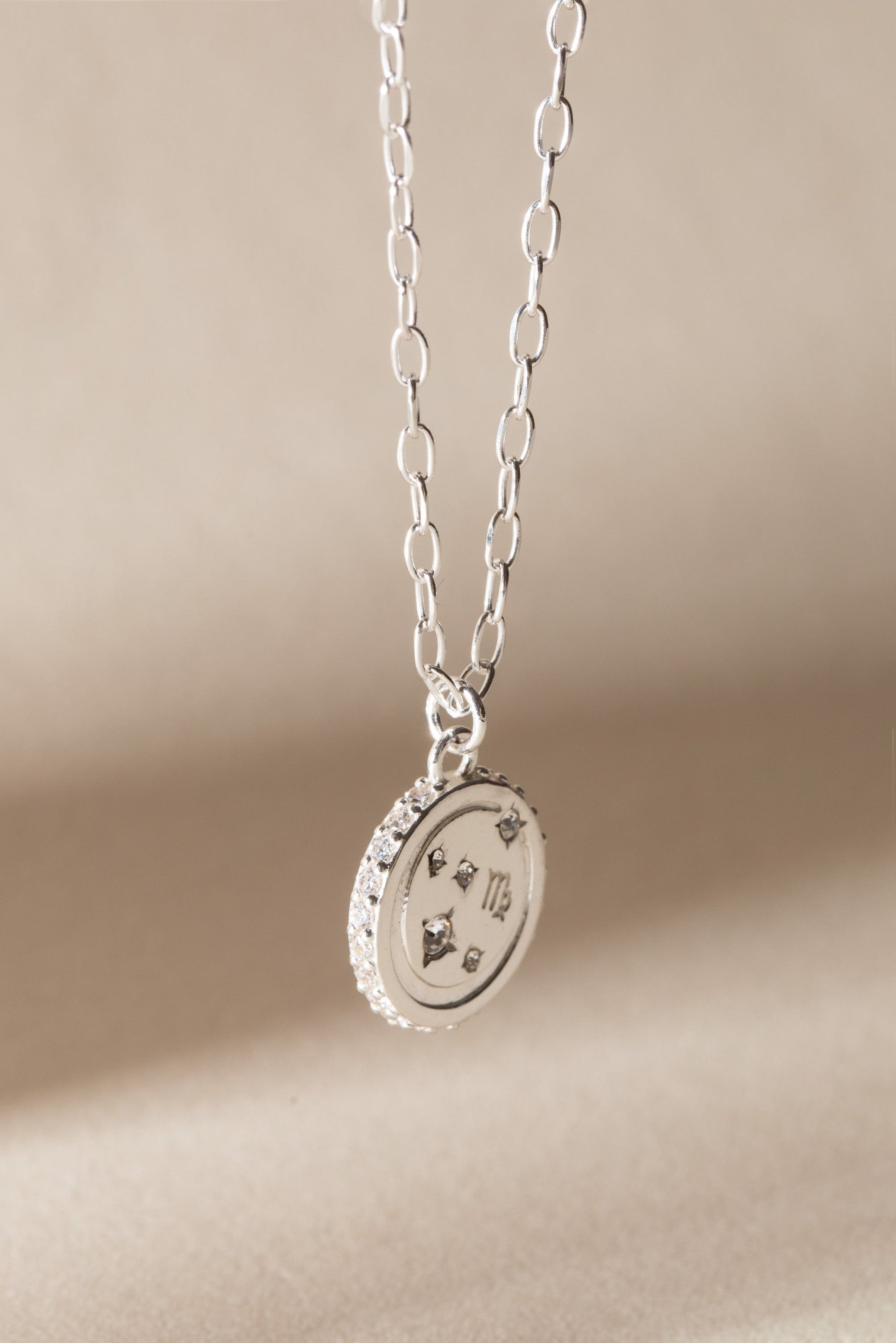 Virgo Zodiac Precious Necklace Sterling Silver