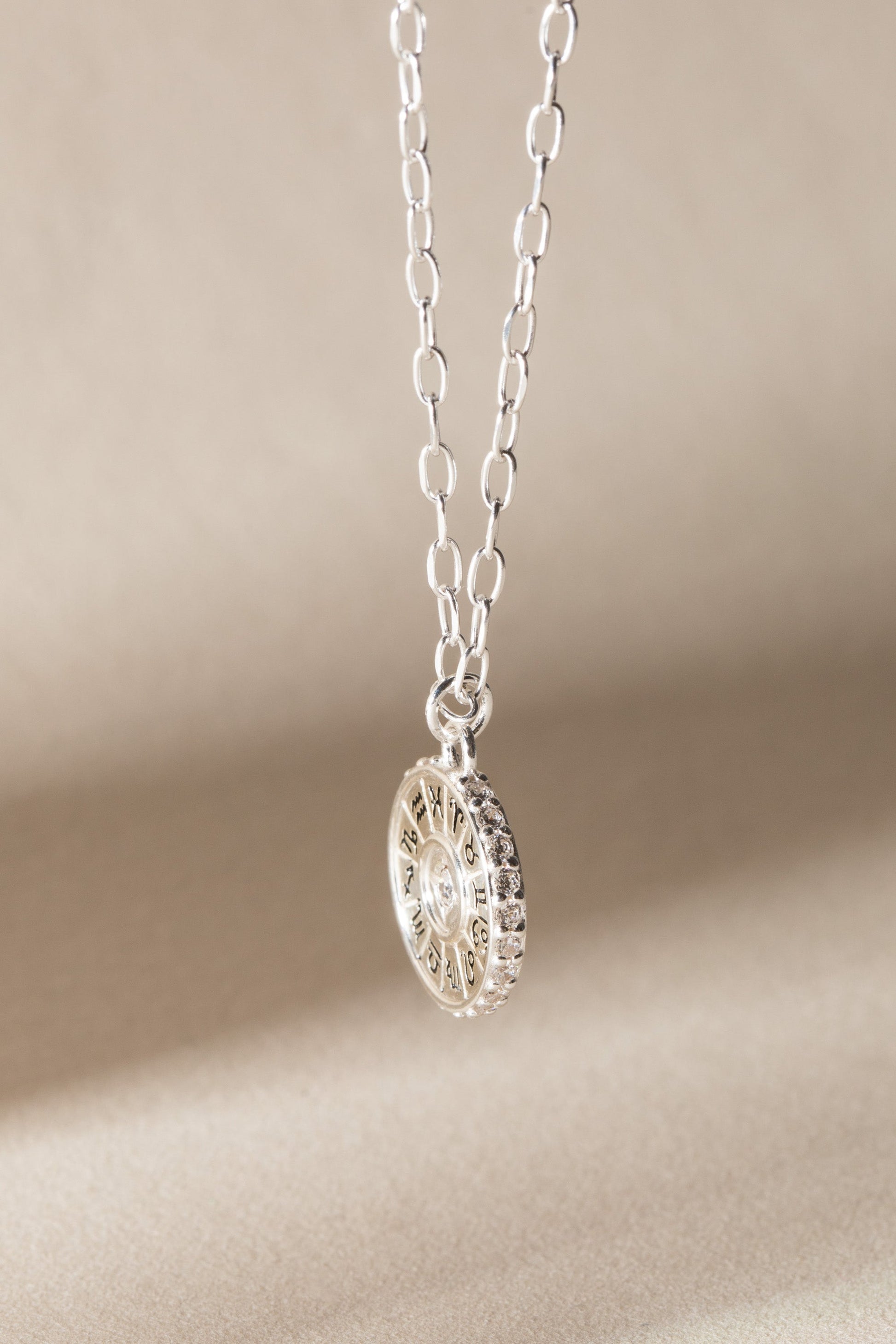 Virgo Zodiac Precious Necklace Sterling Silver