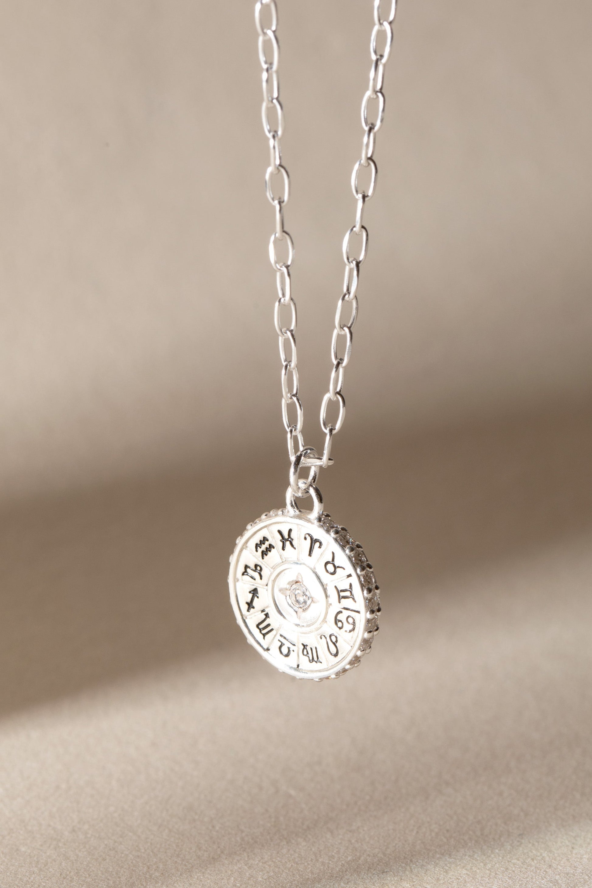 Virgo Zodiac Precious Necklace Sterling Silver
