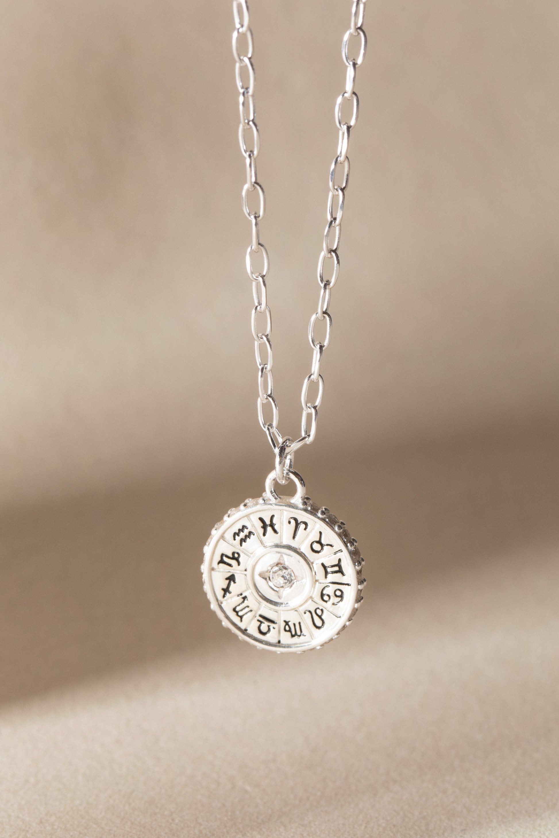 Virgo Zodiac Precious Necklace Sterling Silver
