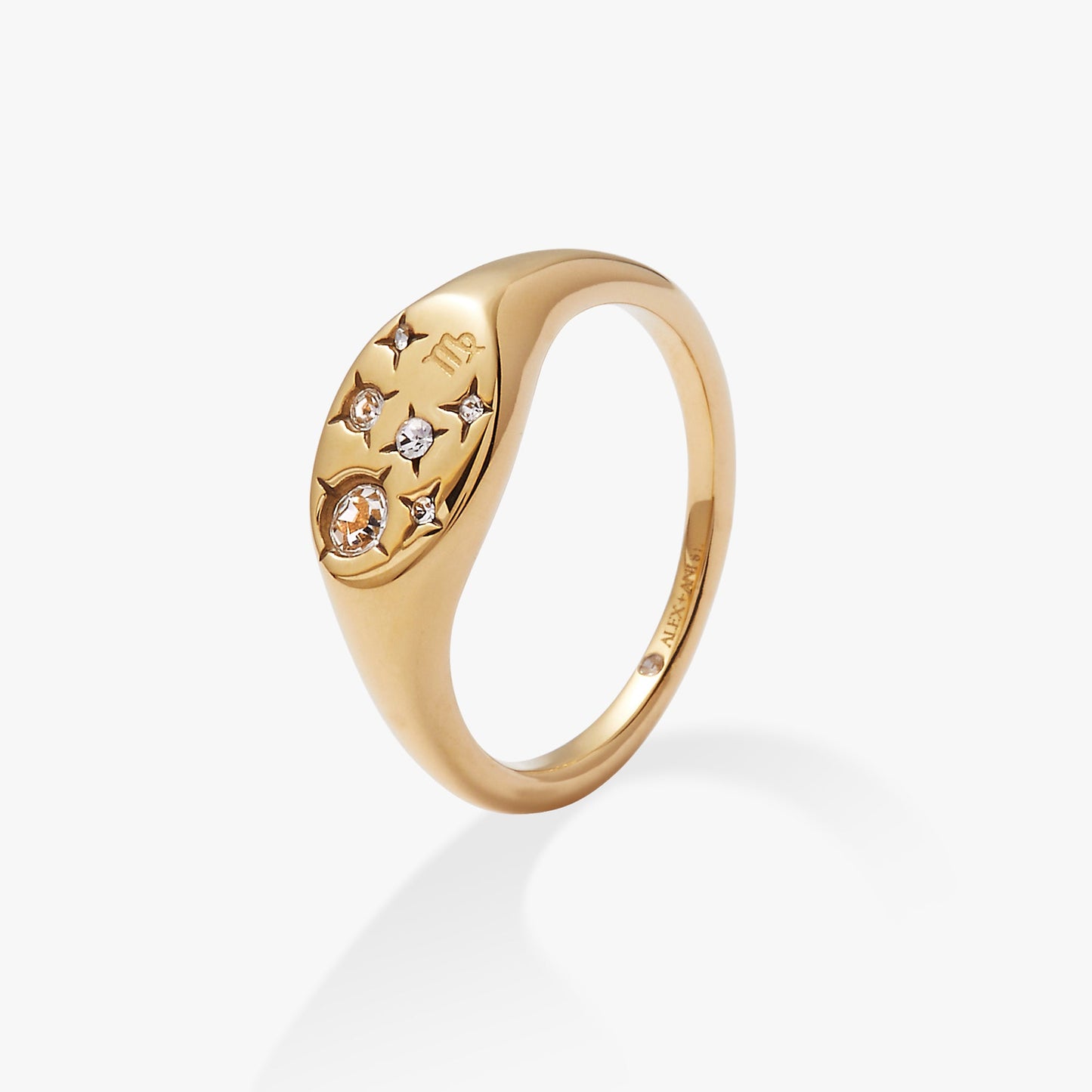 Virgo Zodiac Ring Stainless Steel Gold