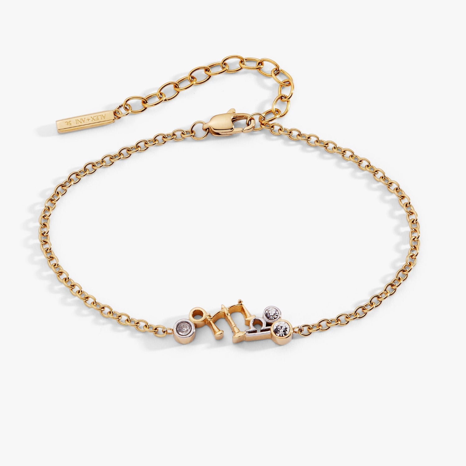 Libra Symbol Inline Bracelet Two Tone - Stainless Steel
