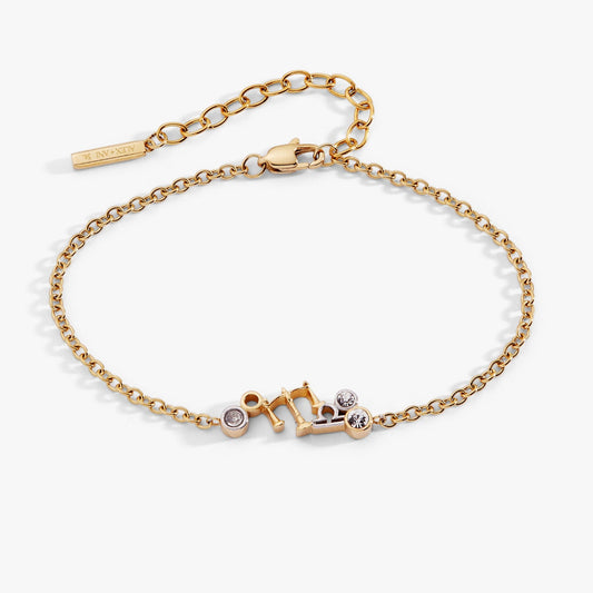 Libra Symbol Inline Bracelet Two Tone - Stainless Steel