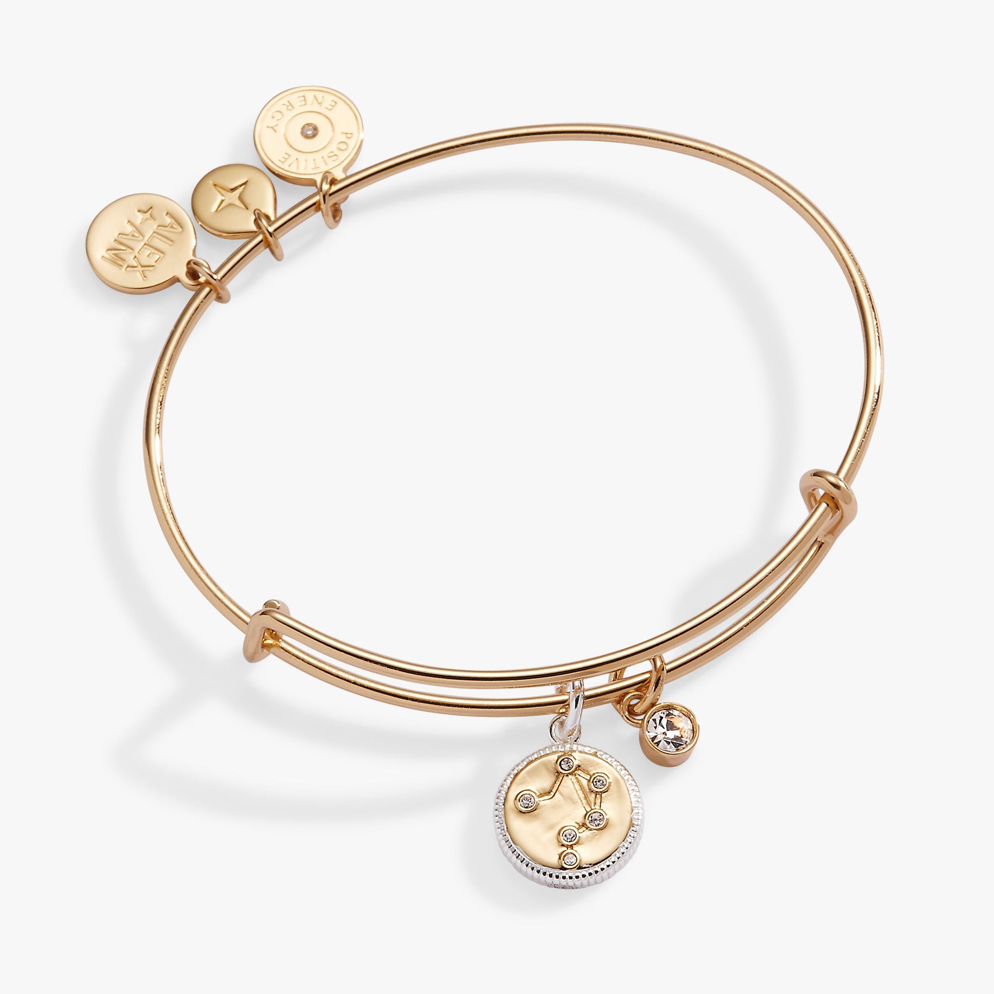Libra Zodiac Charm Bangle Two Tone