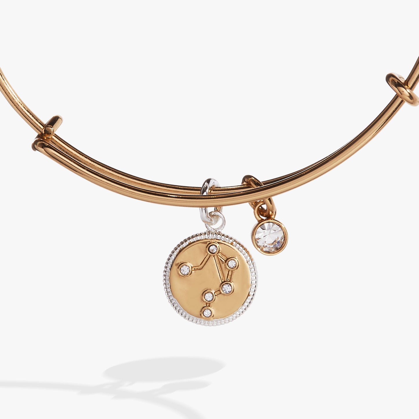 Libra Zodiac Charm Bangle Two Tone