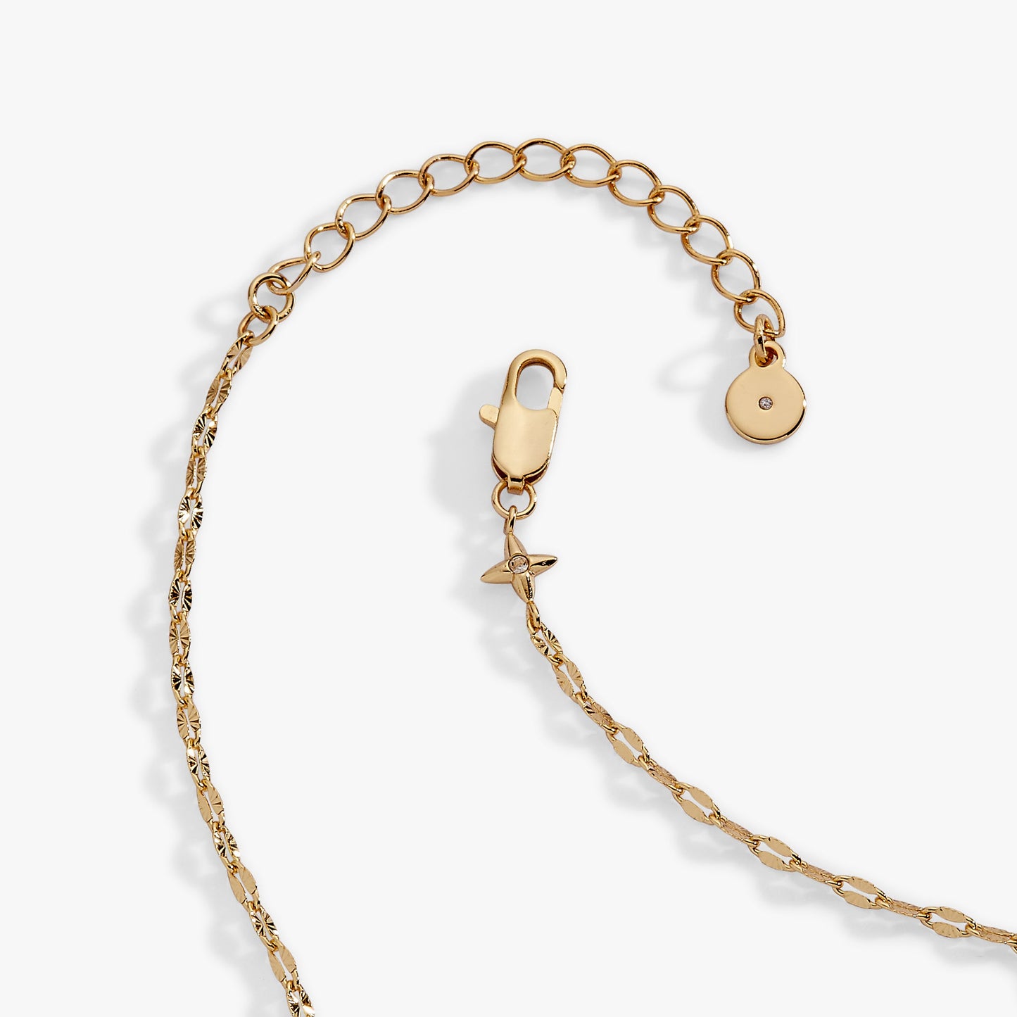 Faceted Lip Chain Necklace Gold