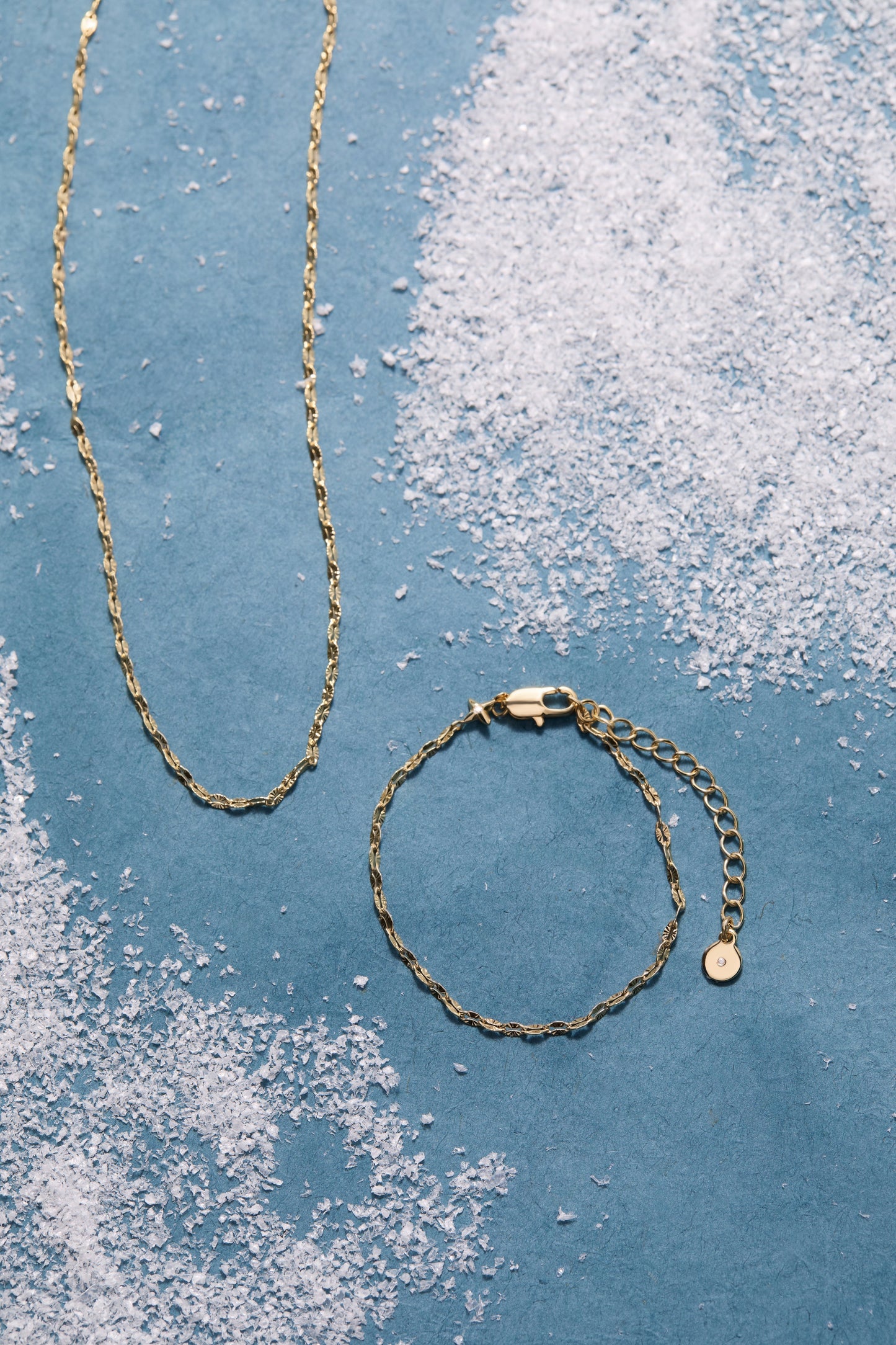 Faceted Lip Chain Bracelet Gold