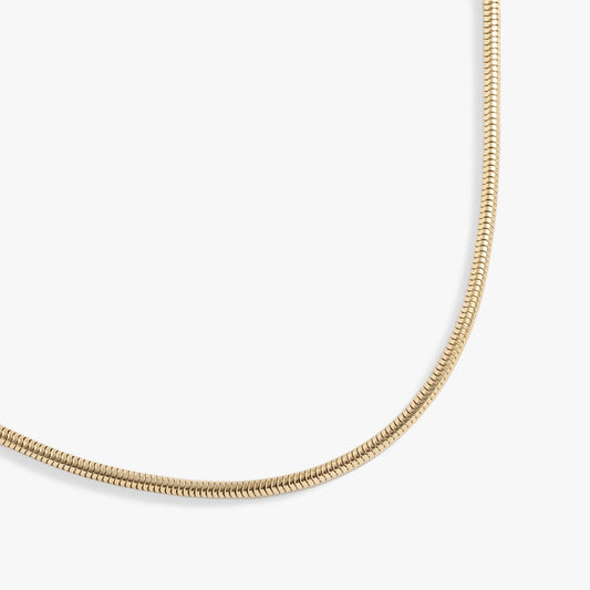 Round Herringbone Charm & Layering Necklace Stainless Steel Silver
