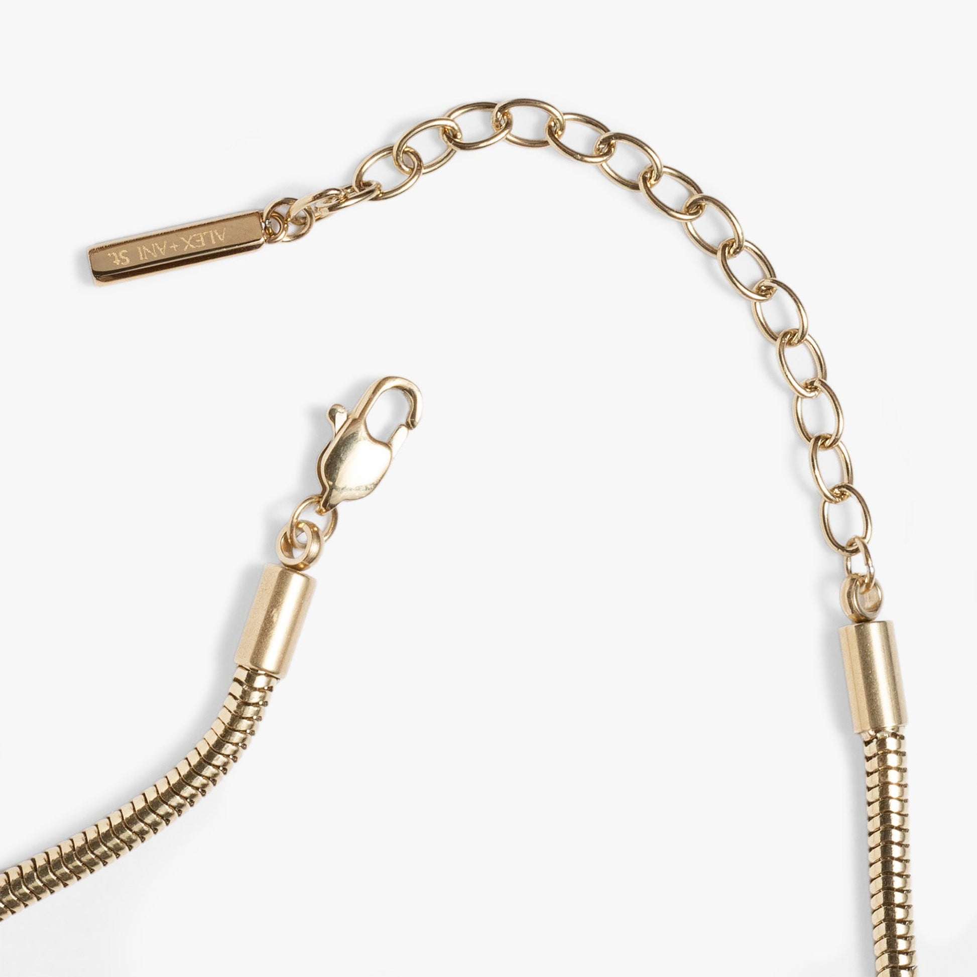 Round Herringbone Charm & Layering Necklace Stainless Steel Silver