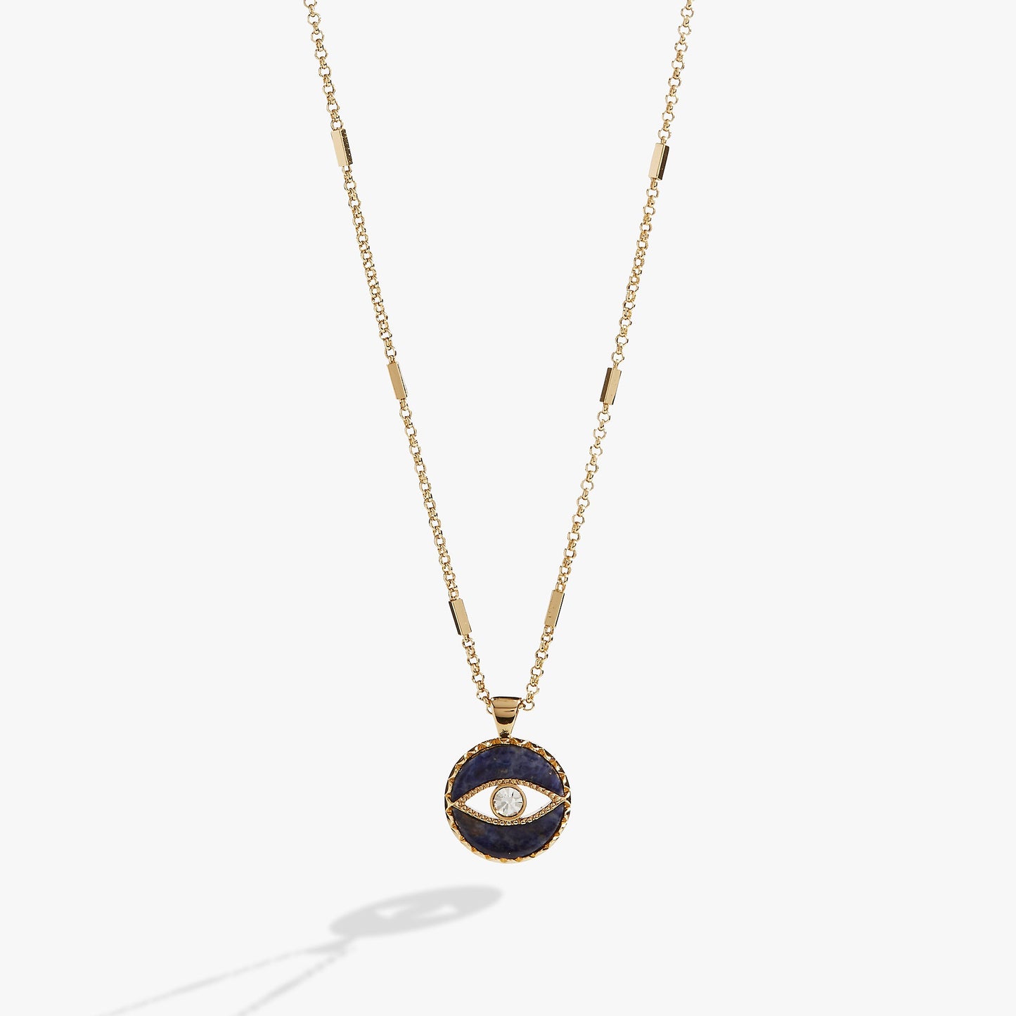Sodalite Evil Eye Necklace Gold