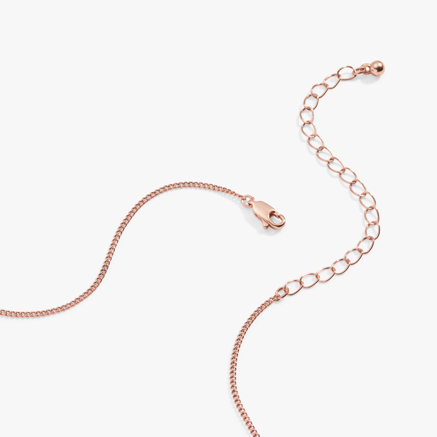 Bar Necklace with Crystal Accent Shiny Rose Gold