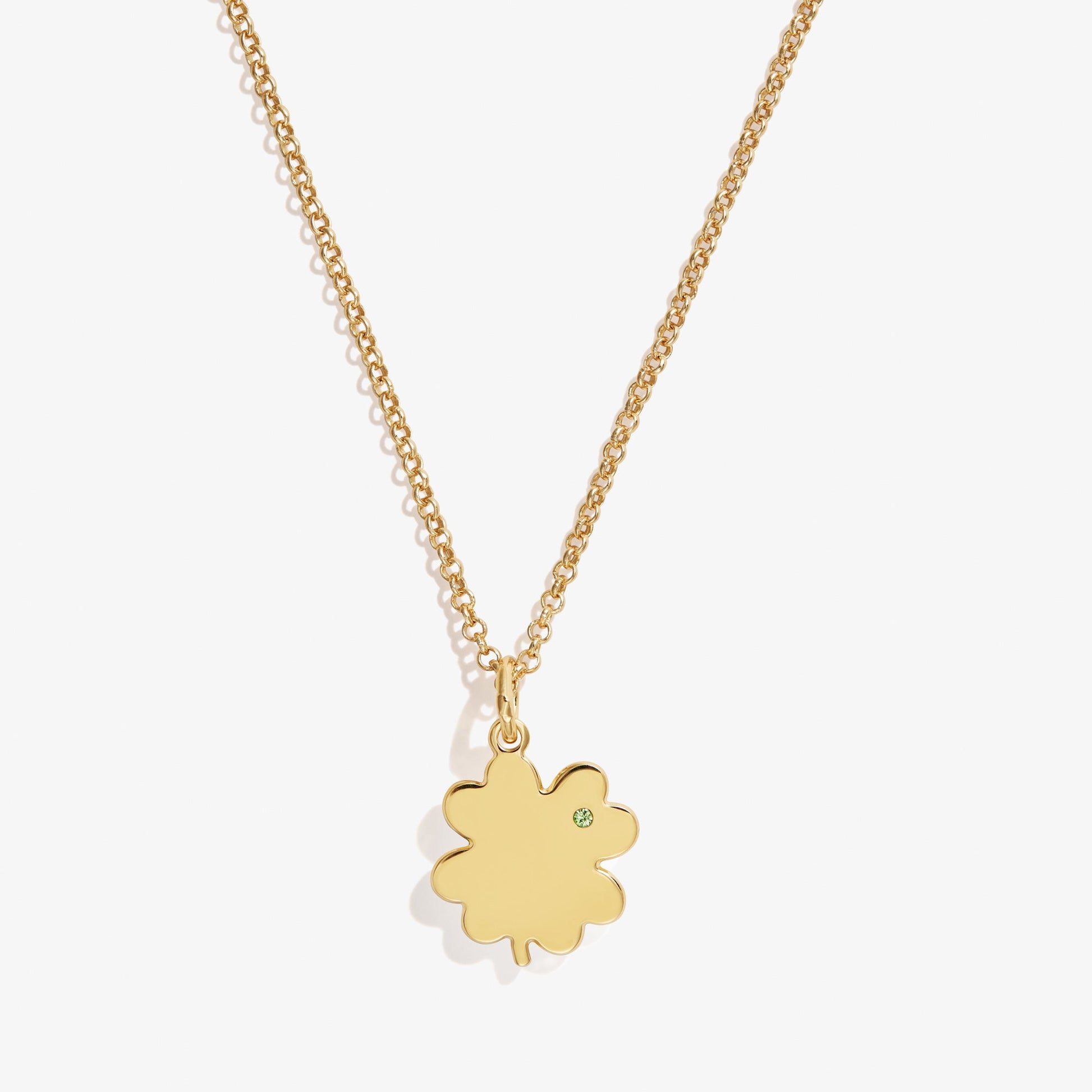 Four-Leaf Clover Necklace, 21" Gold
