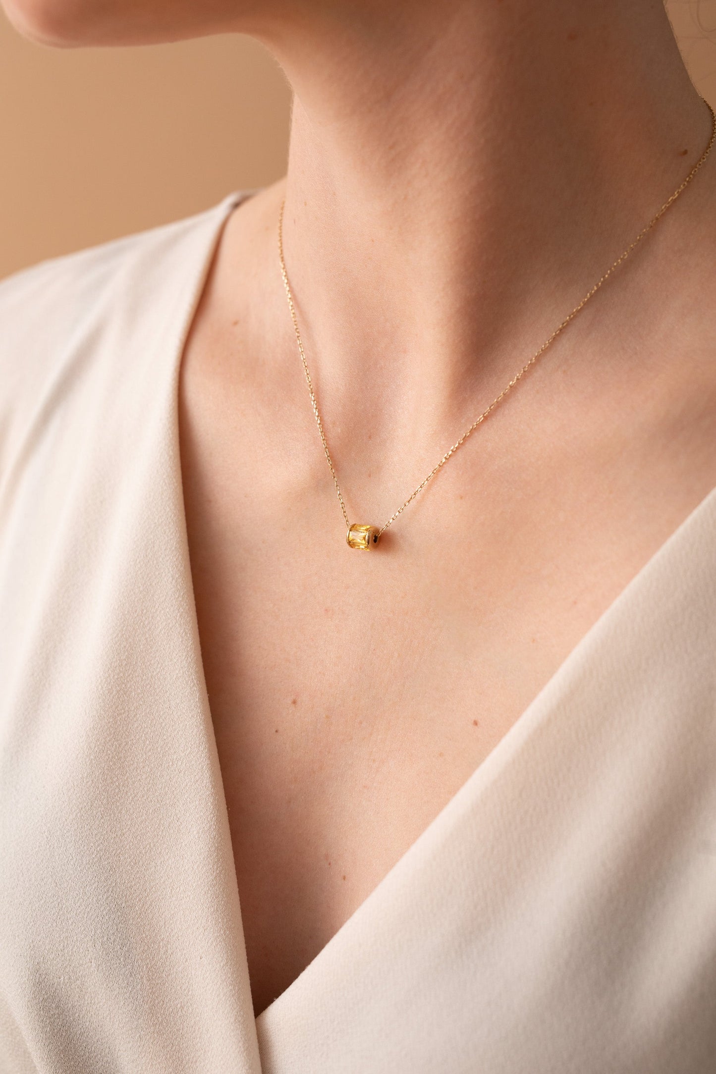 November Birthstone Precious Pendant Necklace 14kt Gold Over Sterling Silver