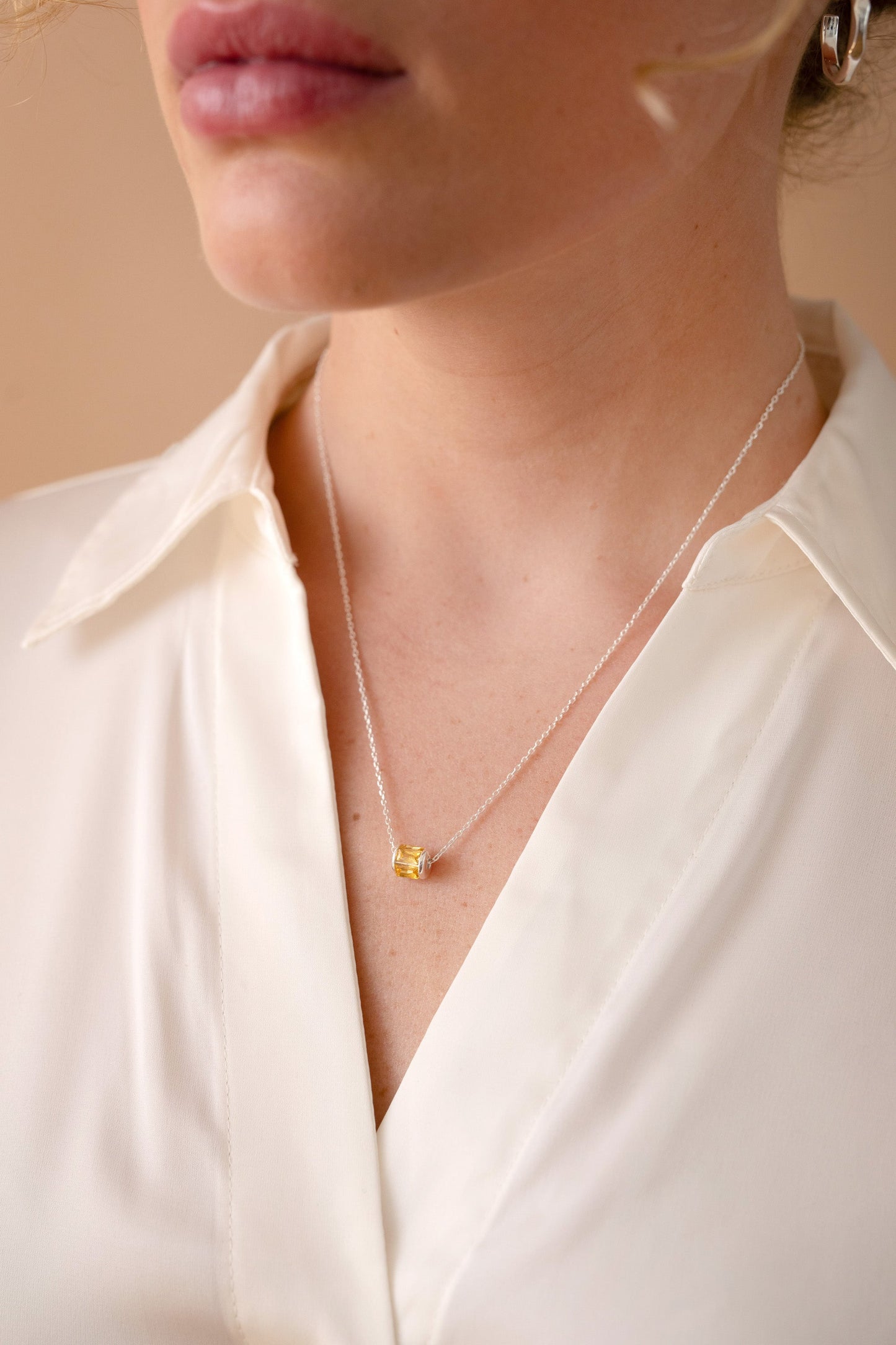 November Birthstone Precious Pendant Necklace 14kt Gold Over Sterling Silver