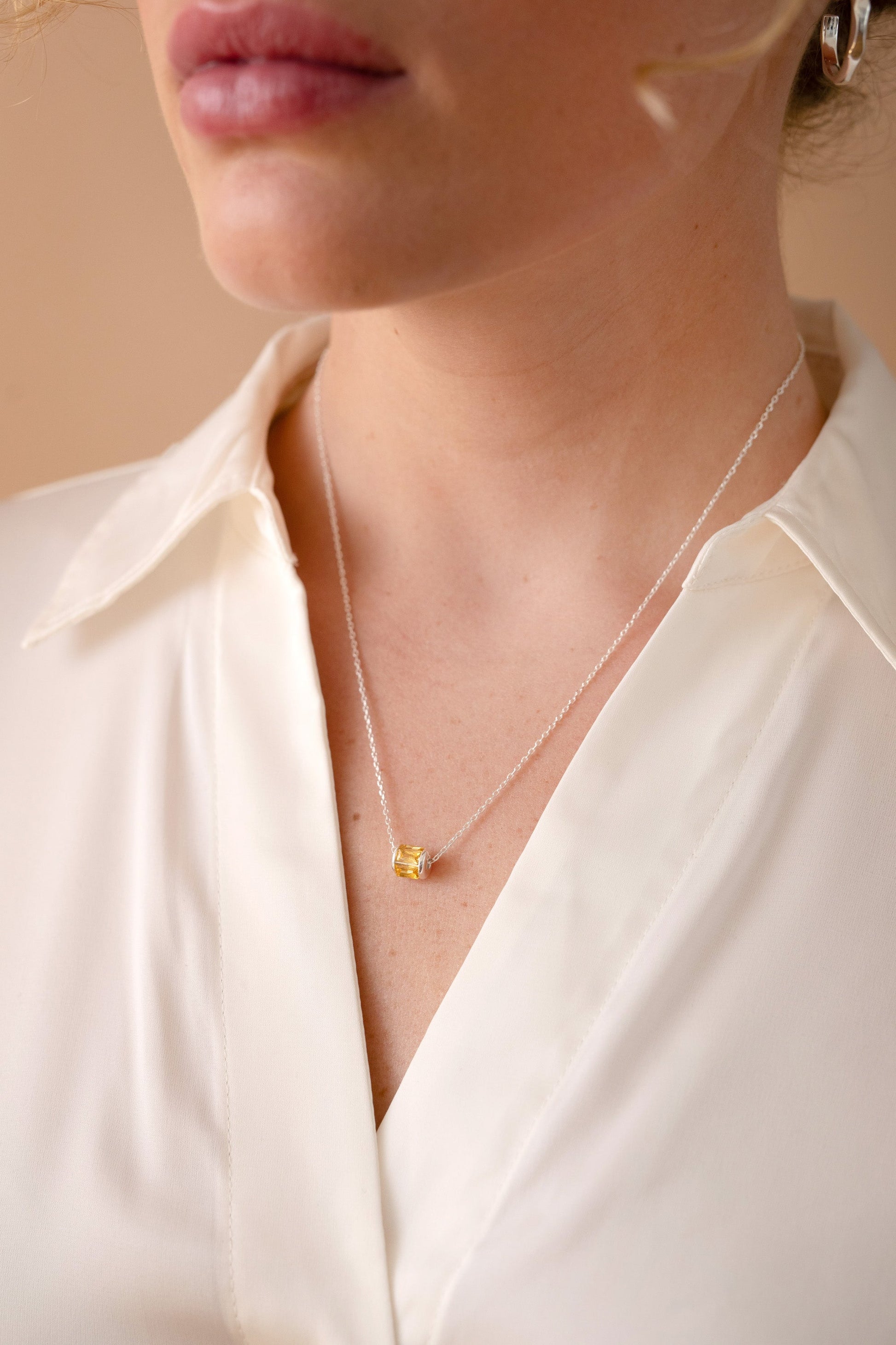 November Birthstone Precious Pendant Necklace 14kt Gold Over Sterling Silver