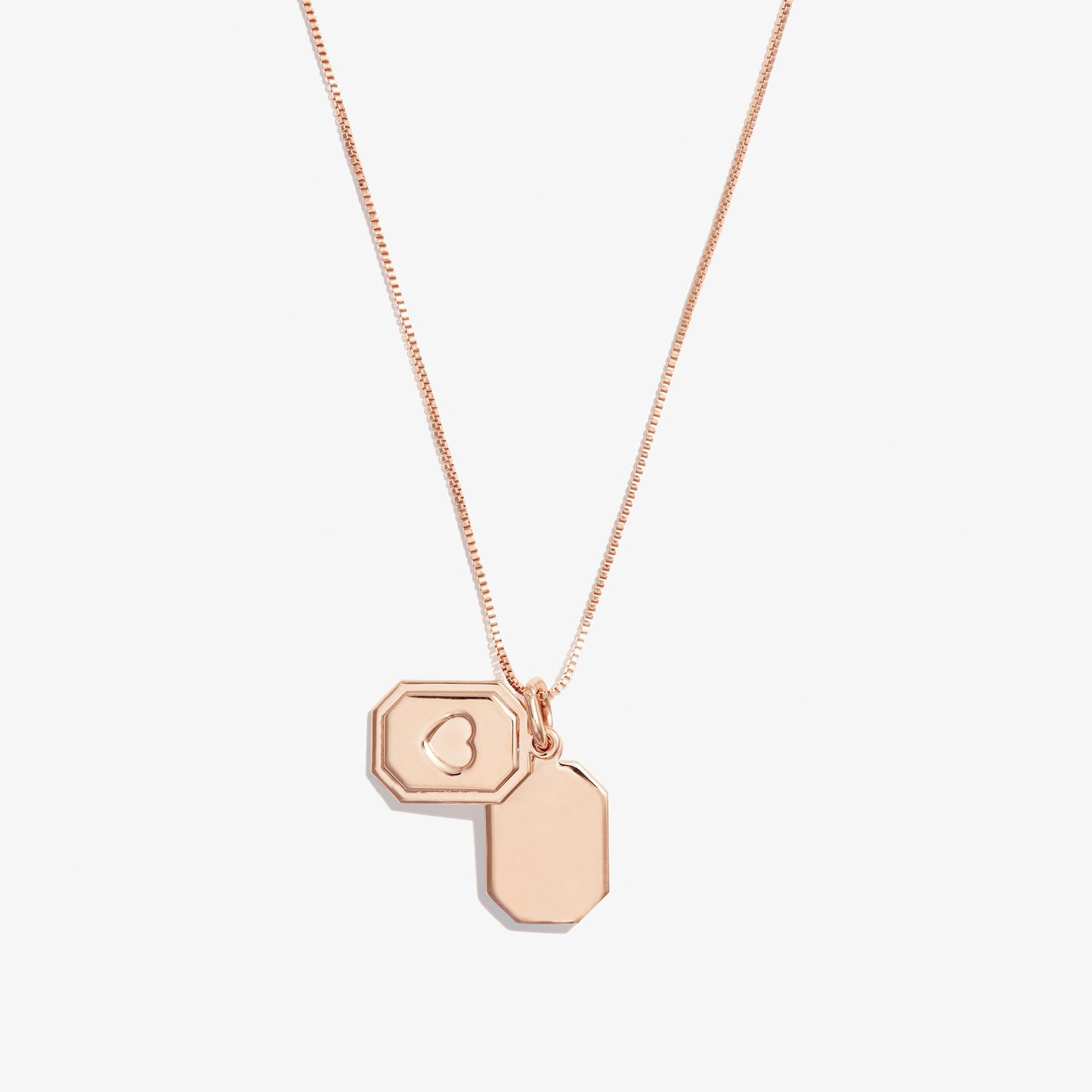 Slider Tag Heart Charm Necklace Gold