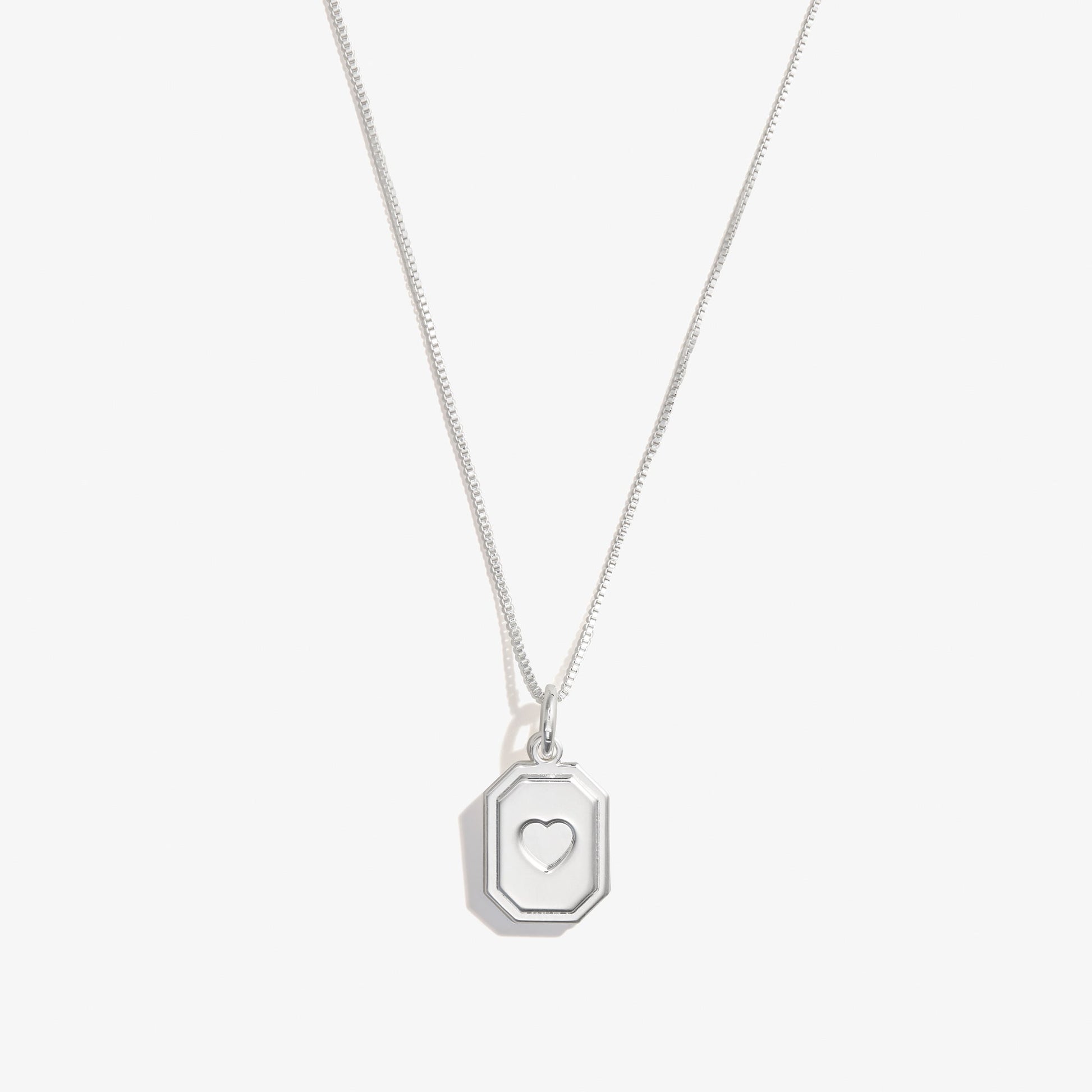 Slider Tag Heart Charm Necklace Gold