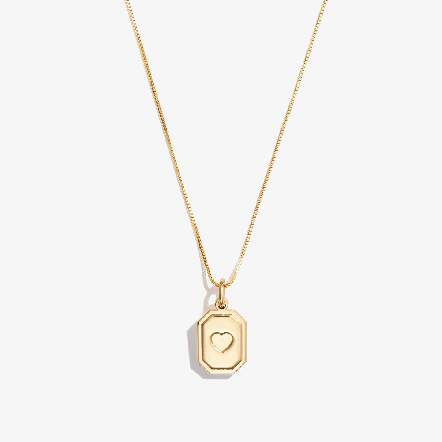 Slider Tag Heart Charm Necklace Gold