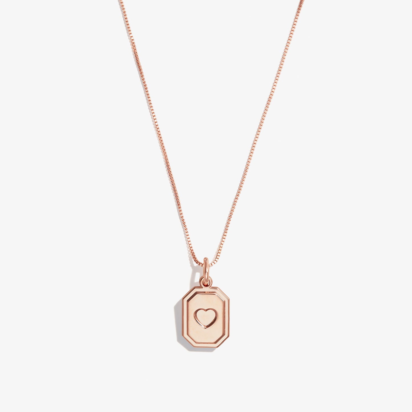 Slider Tag Heart Charm Necklace Gold