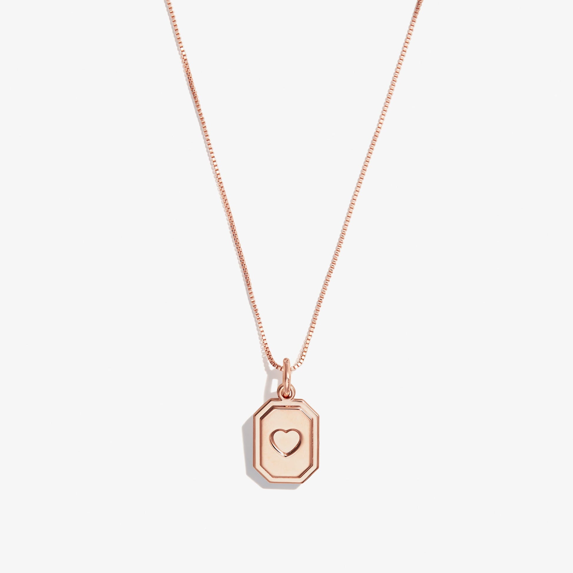 Slider Tag Heart Charm Necklace Gold