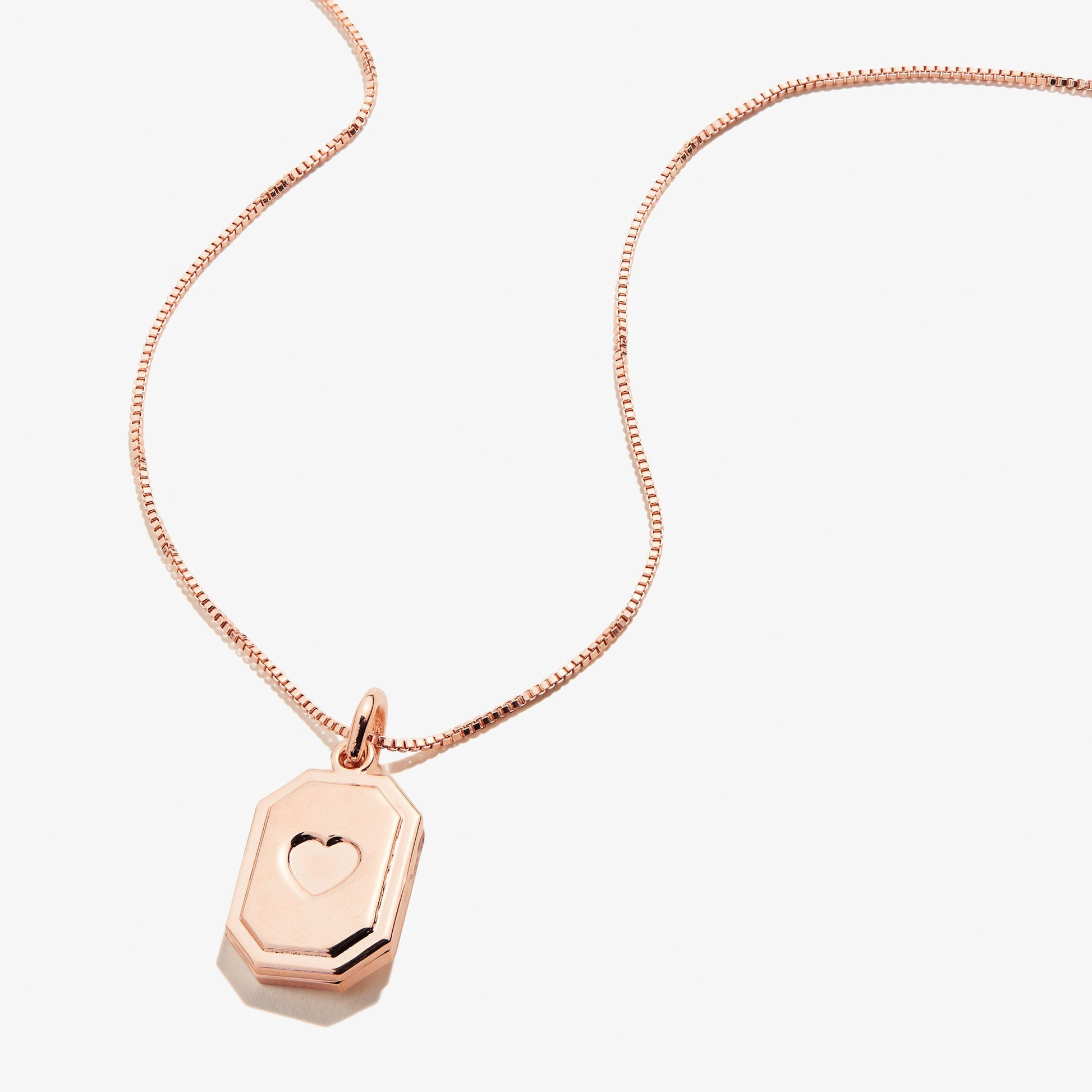 Slider Tag Heart Charm Necklace Gold