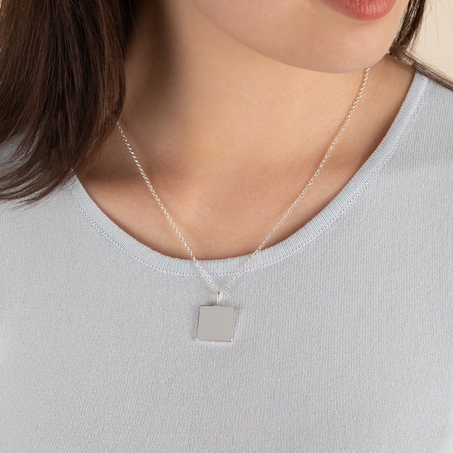 Square Charm Necklace - Alex and Ani Silver