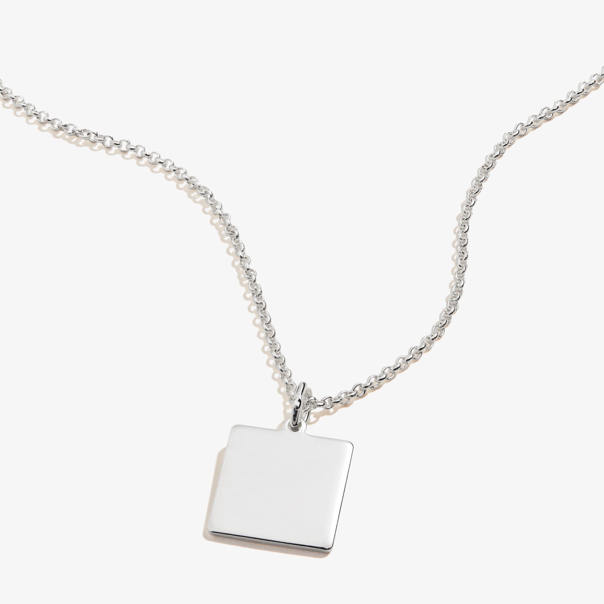 Square Charm Necklace - Alex and Ani Silver