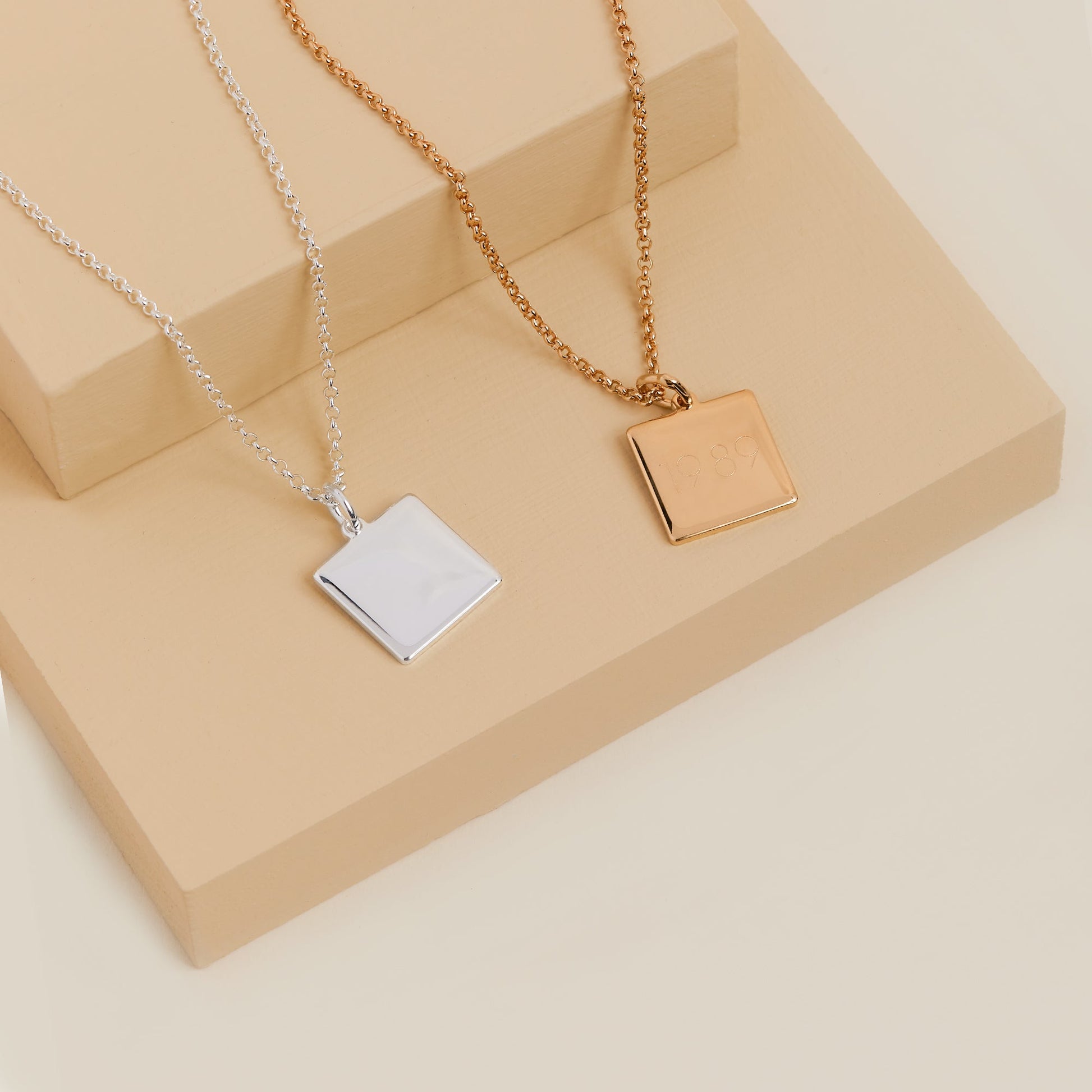 Square Charm Necklace - Alex and Ani Silver