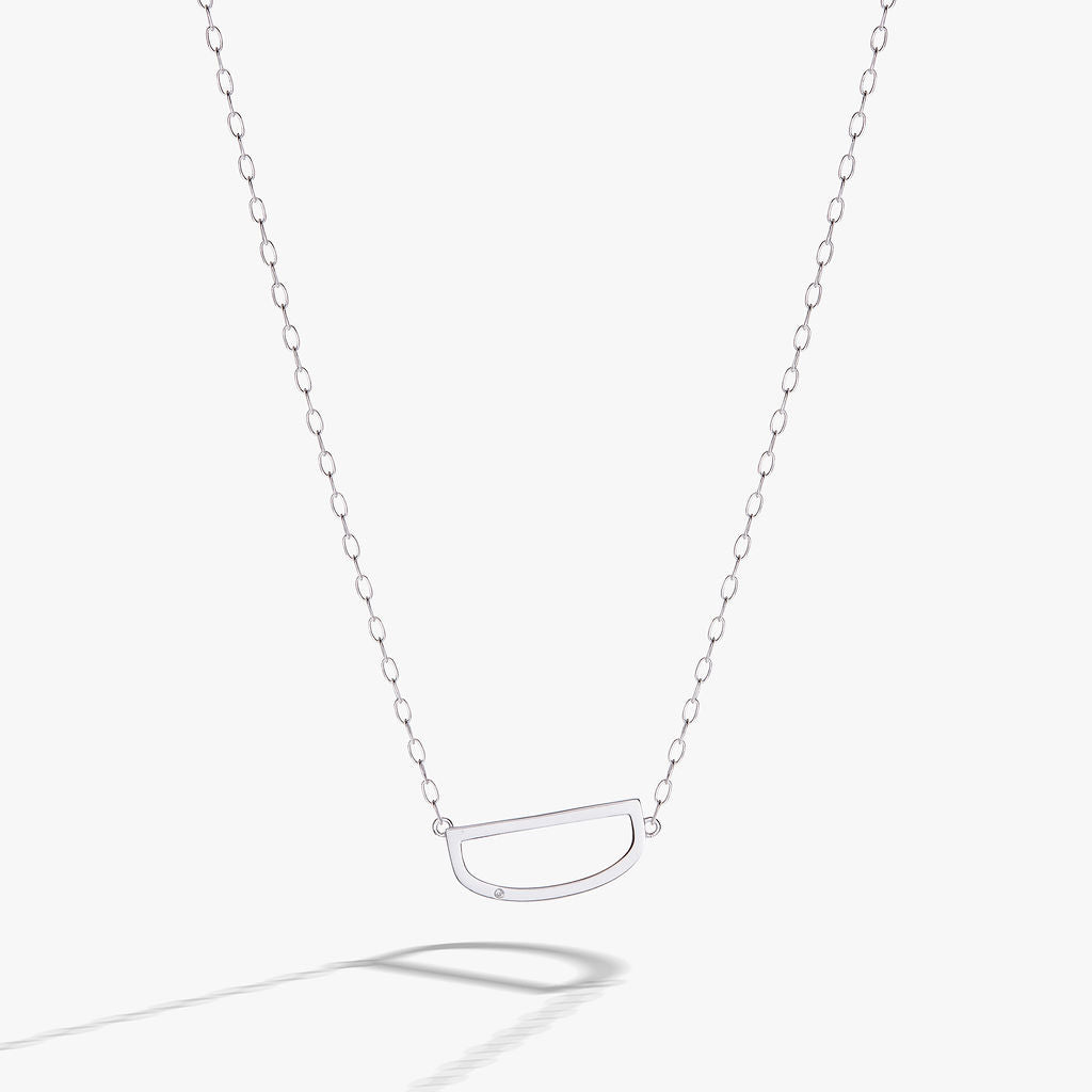 Precious Elongated Initial Necklace D Sterling Silver