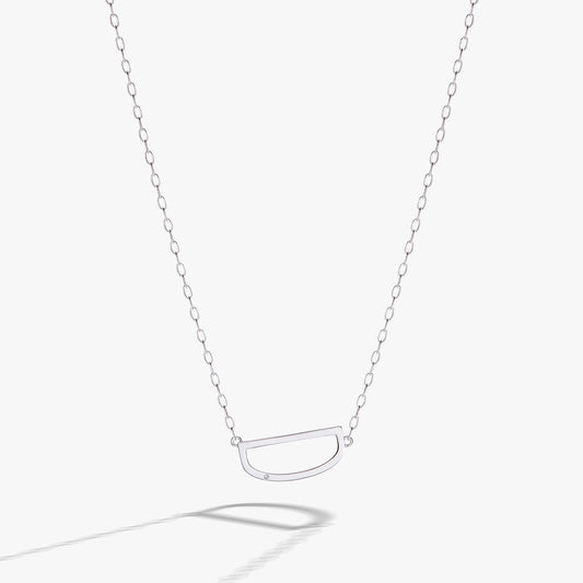 Precious Elongated Initial Necklace D Sterling Silver