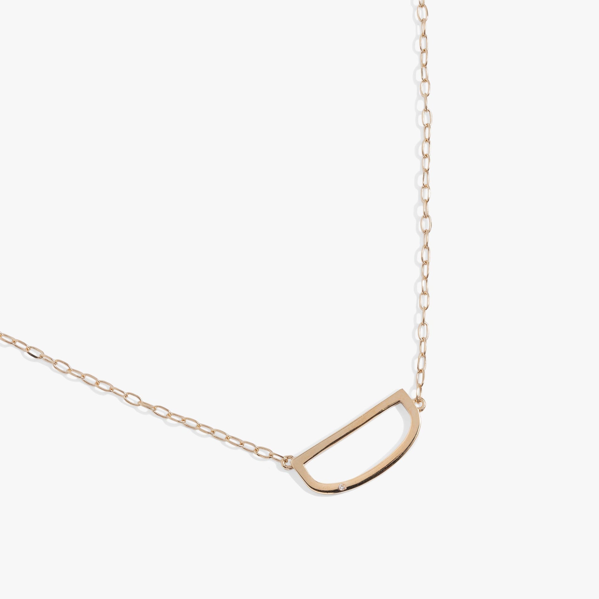 Precious Elongated Initial Necklace D Sterling Silver