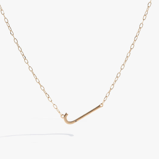 Precious Elongated Initial Necklace J 14kt Gold Over .925 Sterling Silver