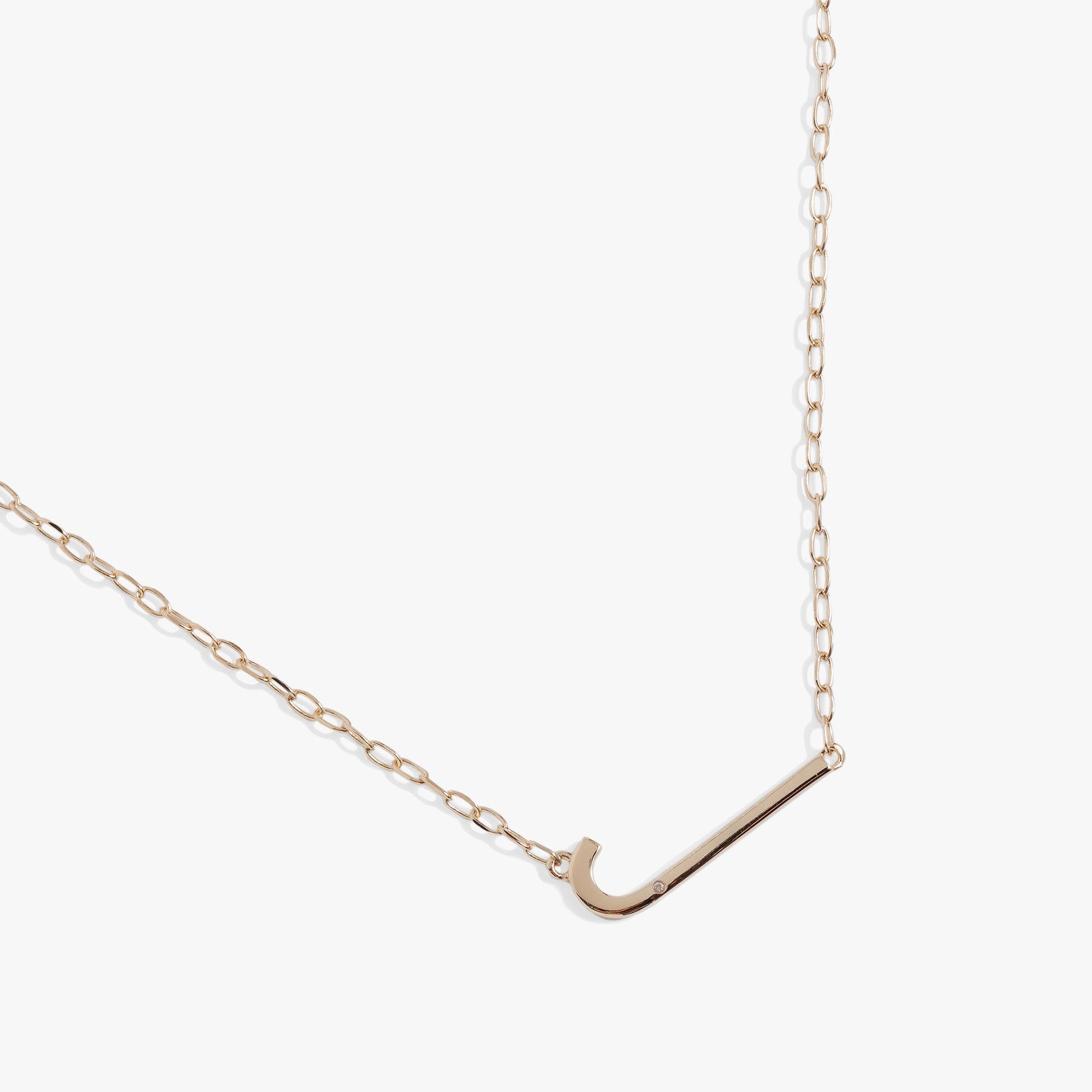 Precious Elongated Initial Necklace J 14kt Gold Over .925 Sterling Silver