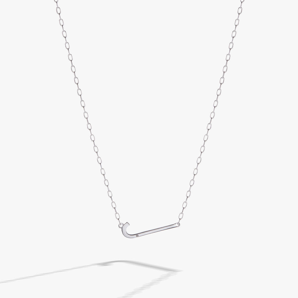 Precious Elongated Initial Necklace J 14kt Gold Over .925 Sterling Silver