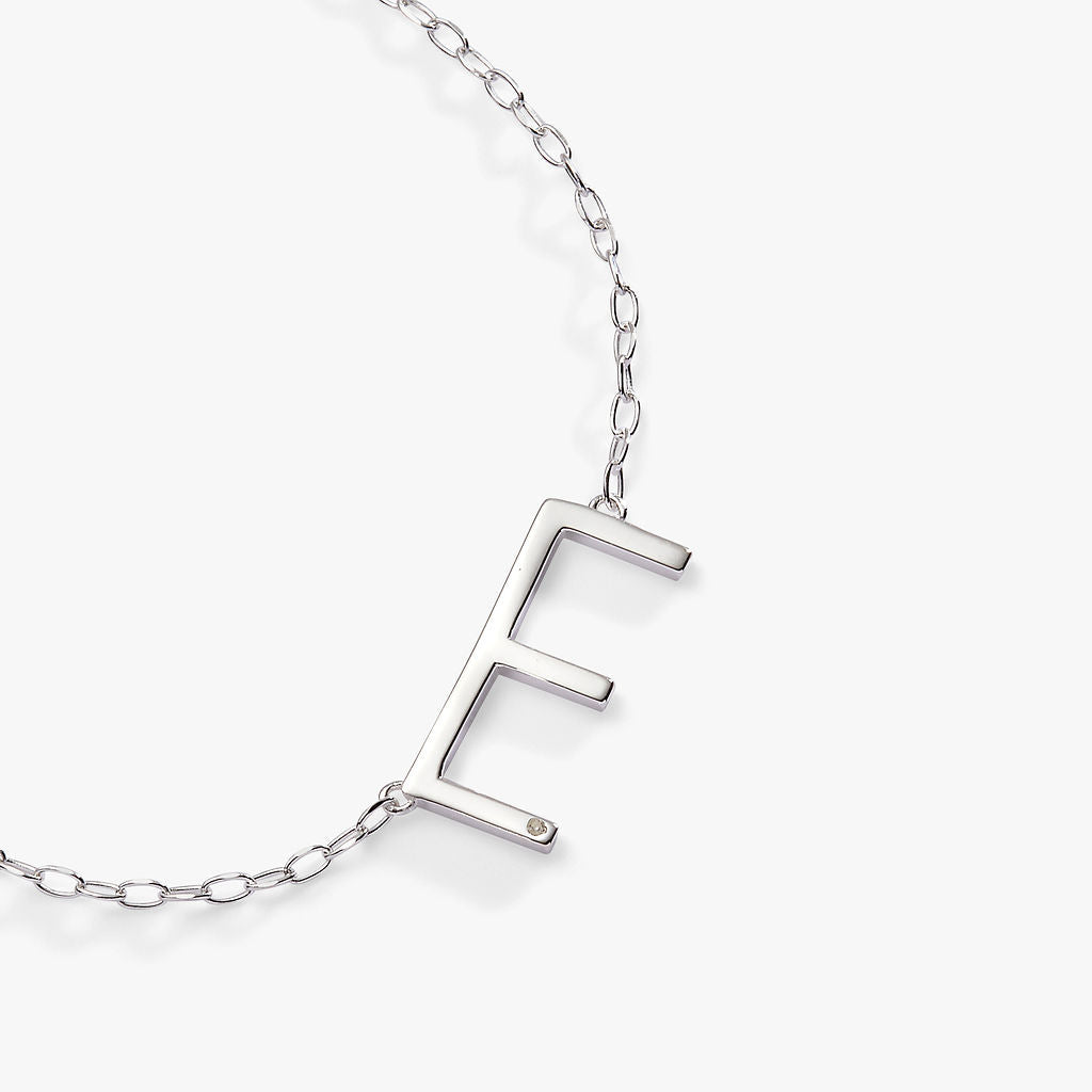Precious Elongated Initial Necklace E 14kt Gold Over .925 Sterling Silver