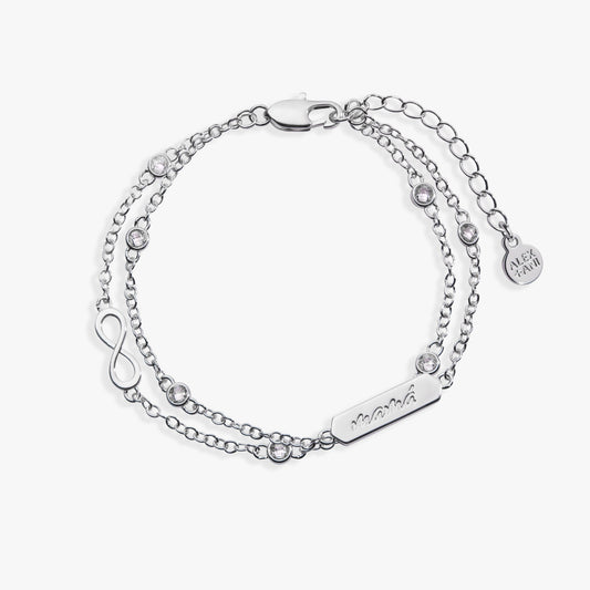 Mexico - Mama Infinity Adjustable Bracelet Silver
