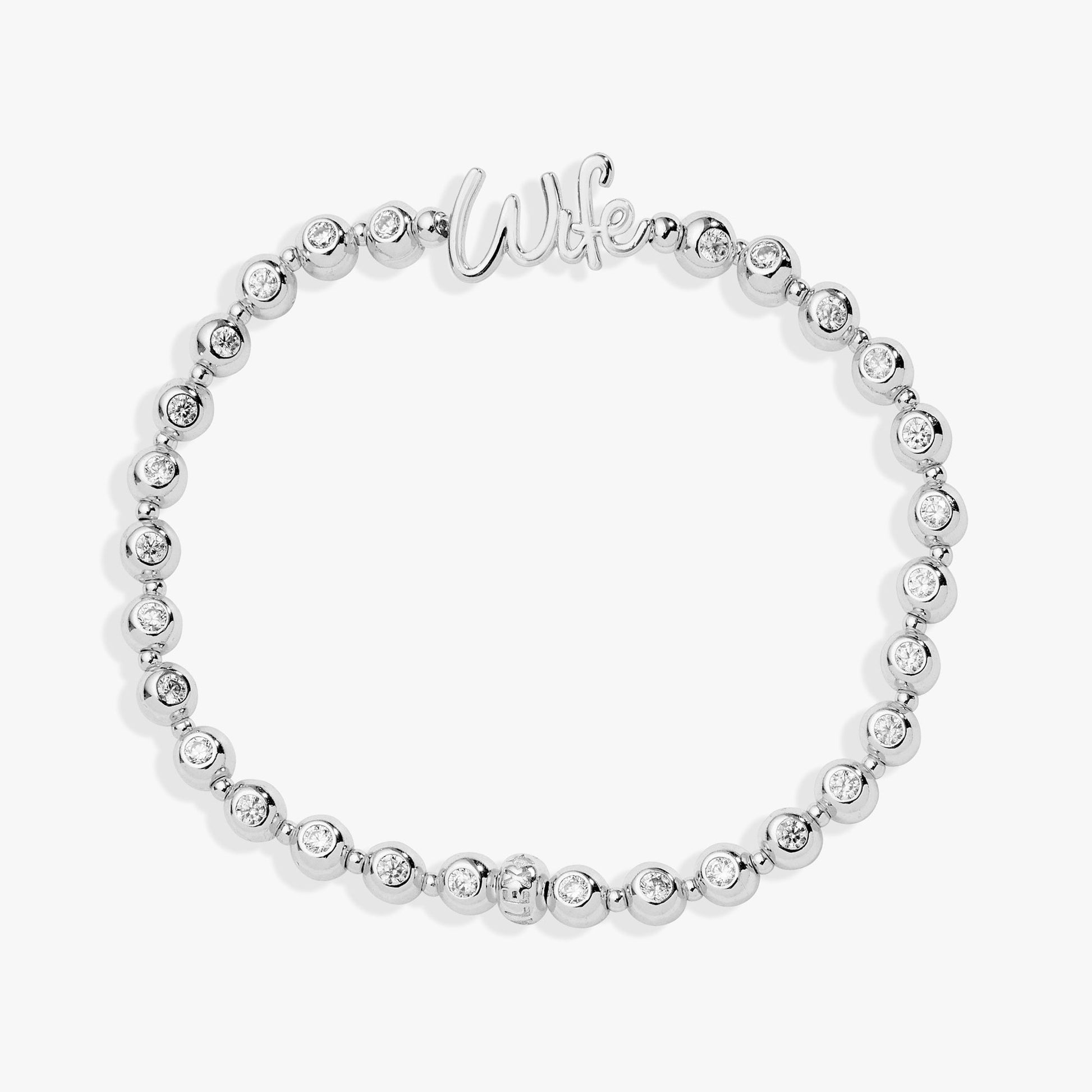 Wife Elongated Crystal Stretch Bracelet Gold