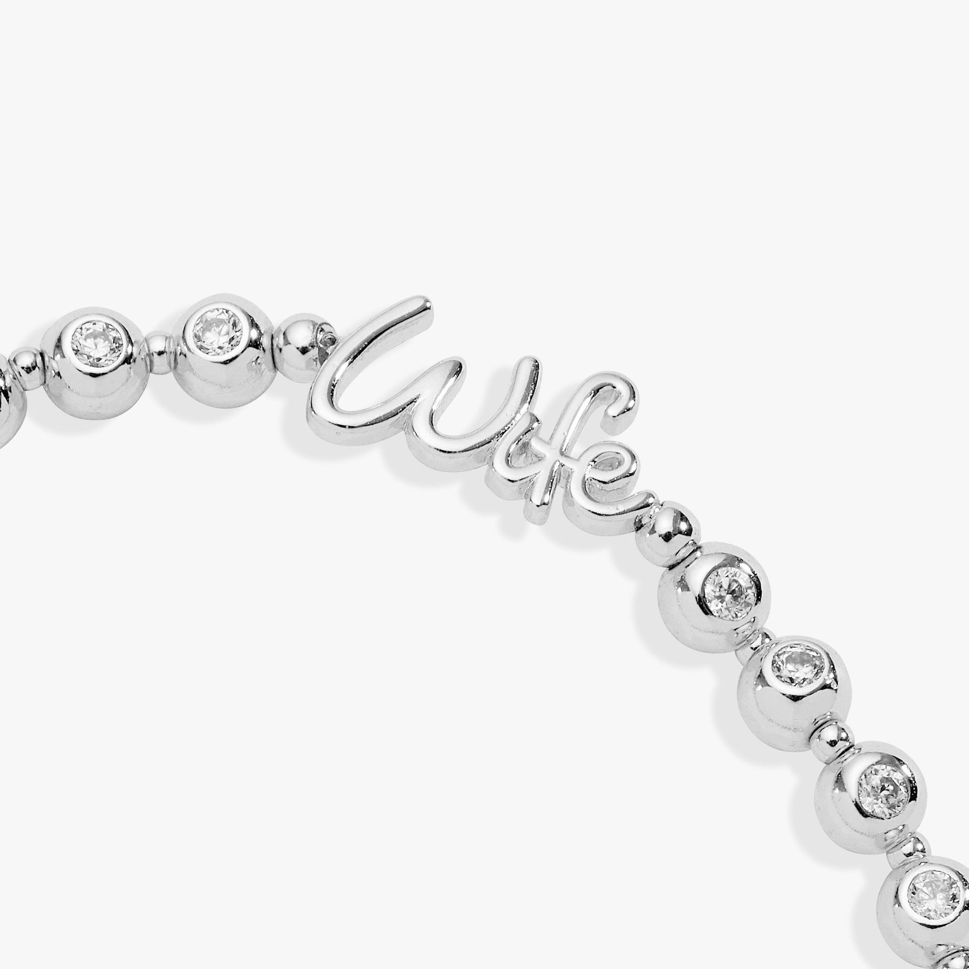 Wife Elongated Crystal Stretch Bracelet Gold