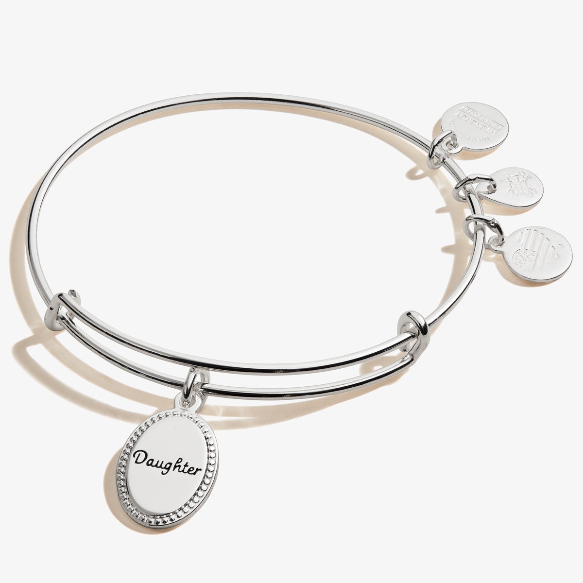 Daughter, 'Most Precious Gift' Charm Bangle Bracelet Antique Silver
