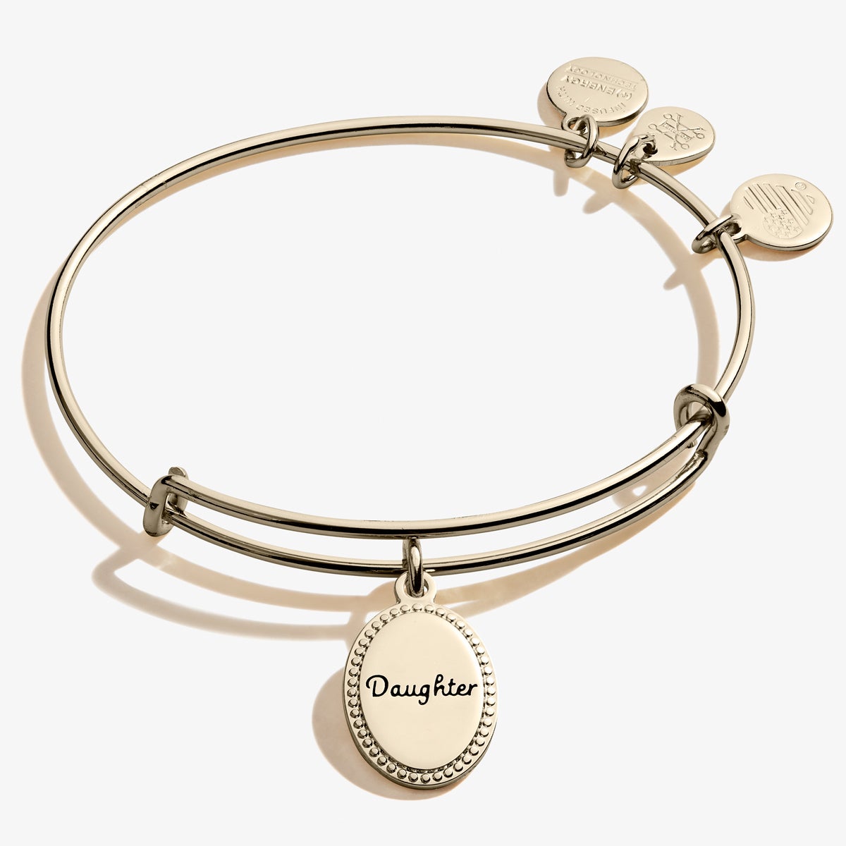 Daughter, 'Most Precious Gift' Charm Bangle Bracelet Antique Silver