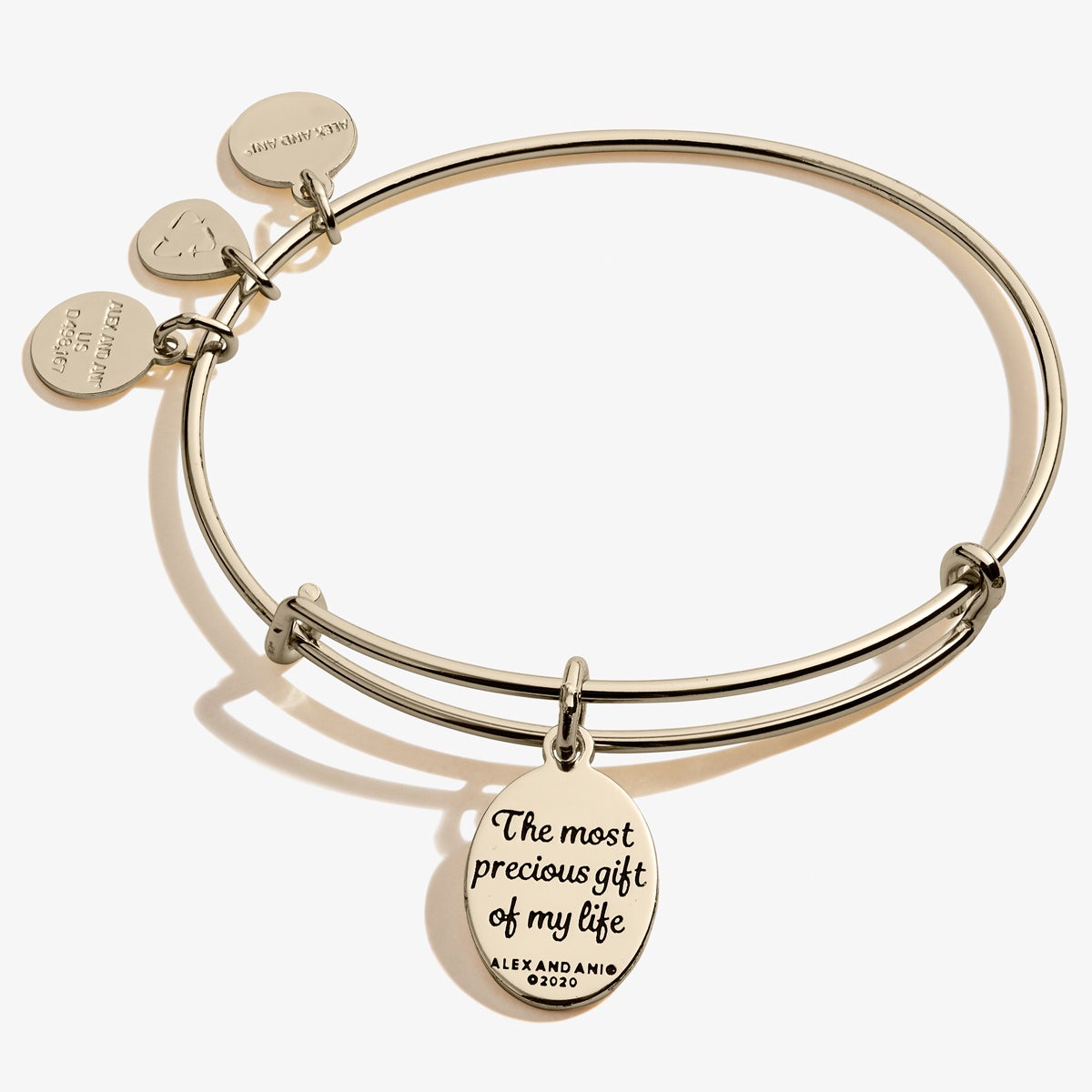 Daughter, 'Most Precious Gift' Charm Bangle Bracelet Antique Silver