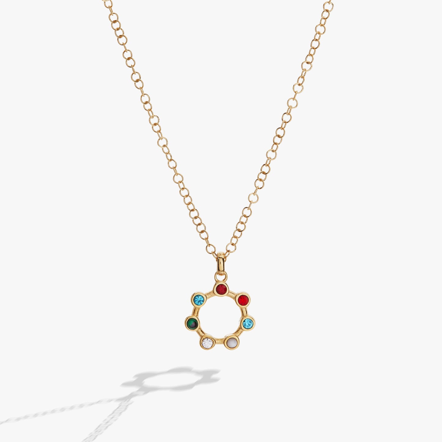 Grandma Crystal Necklace Stainless Steel Gold
